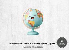 School Elements Globe Clipart Bundle - CraftNest - Digital Crafting and Art