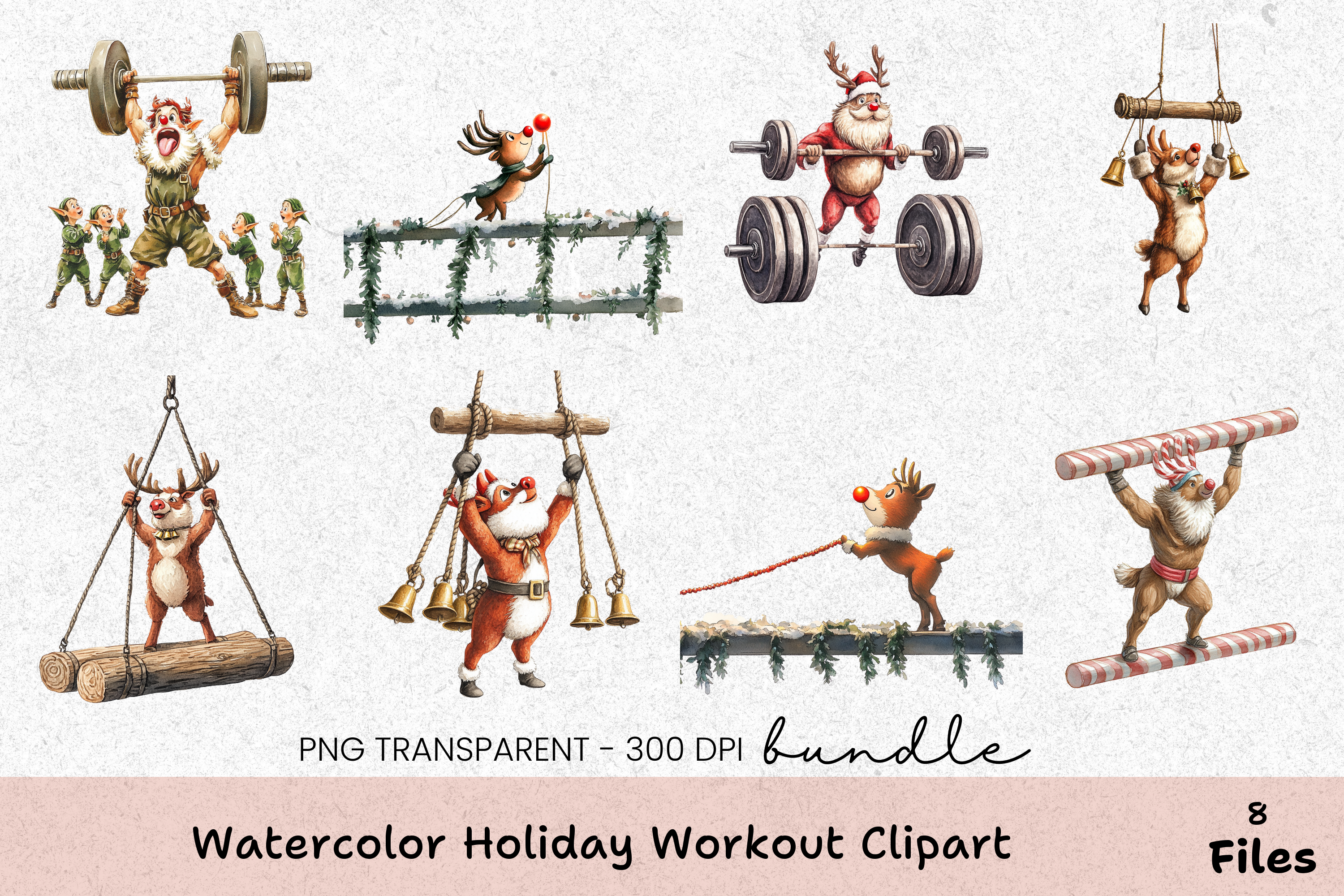 Holiday Workout Clipart Bundle