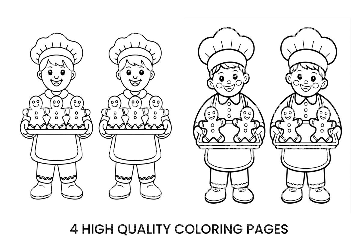 Gingerbread Bakers Fun Coloring Books