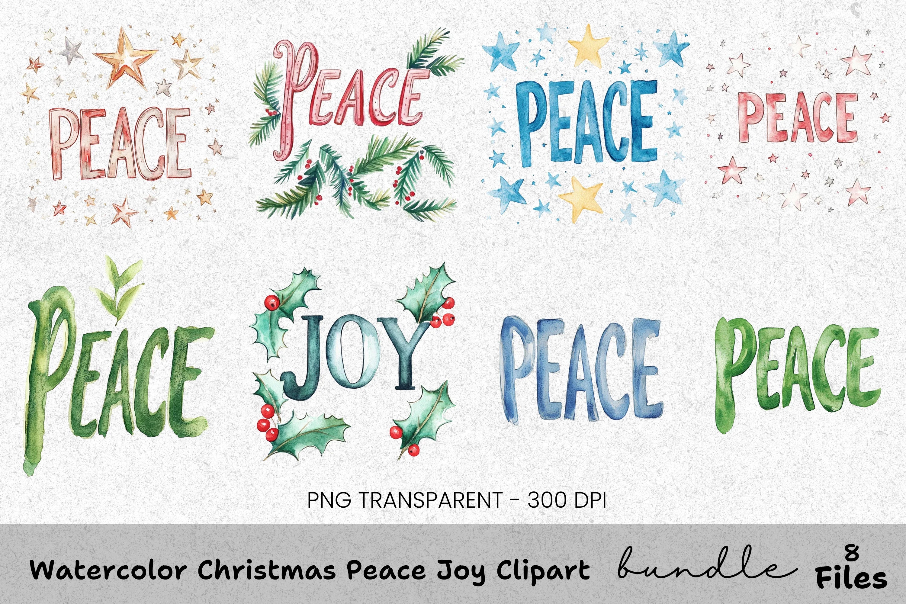 Christmas Word Clipart Bundle