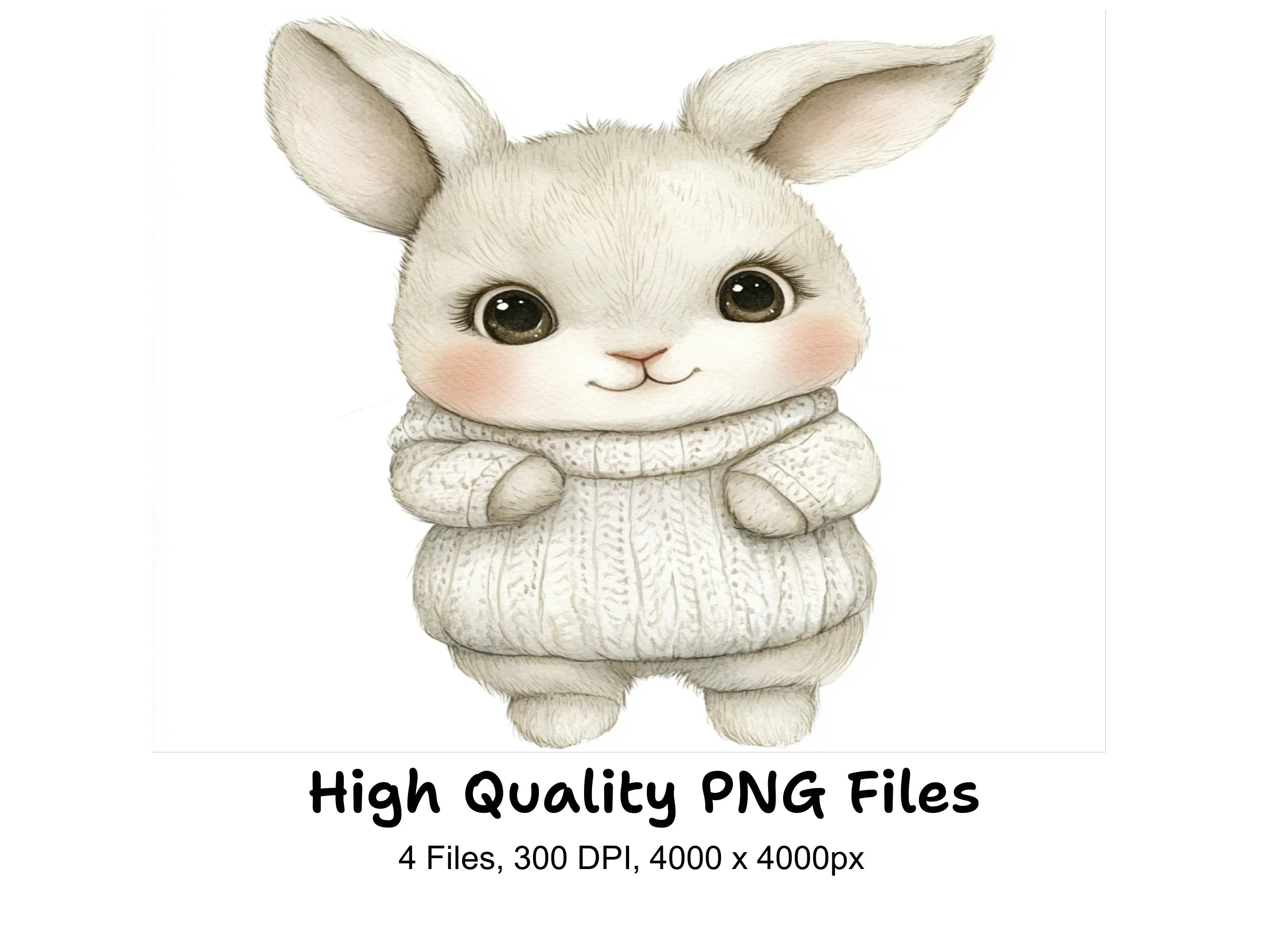 Charming Fluffy Bunny Clipart Bundle