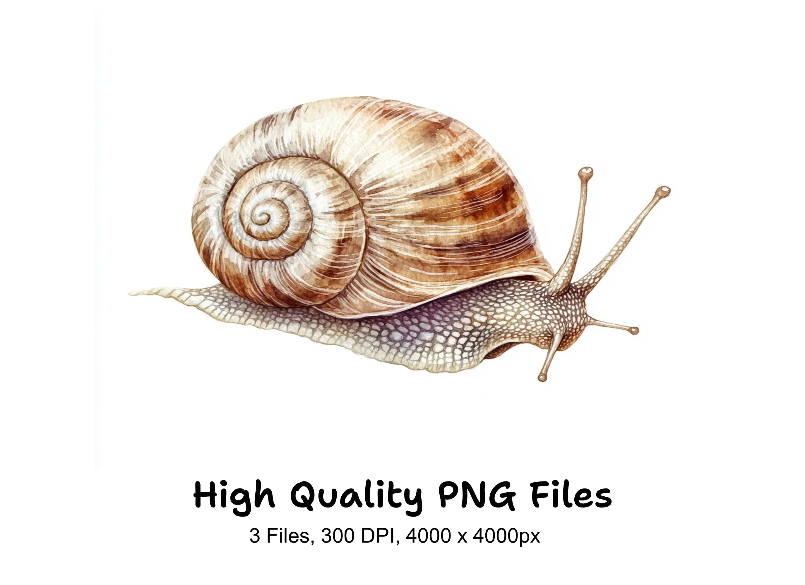 Realistic Snail Clipart Bundle