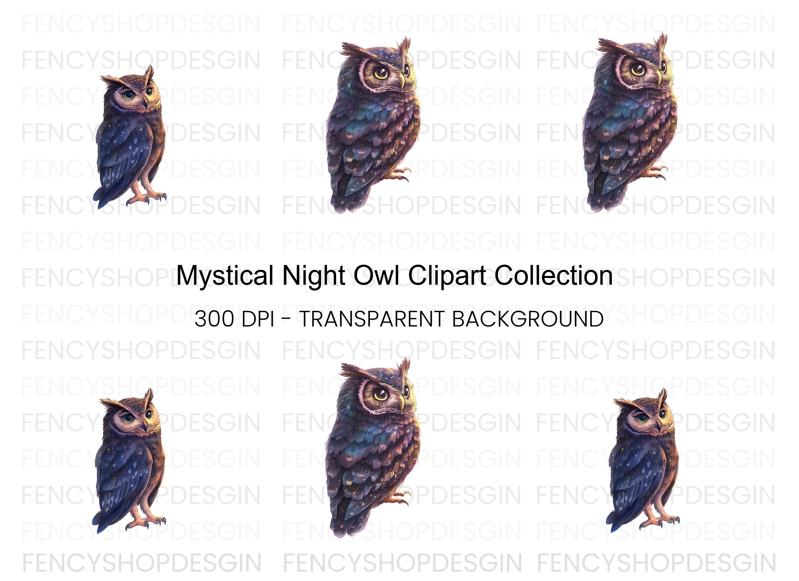 Mystical Owl Clipart Bundle
