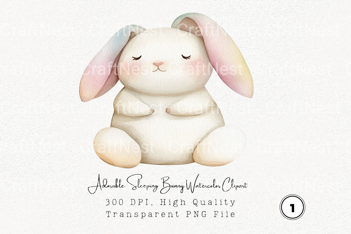 Adorable Sleeping Bunny Clipart Bundle
