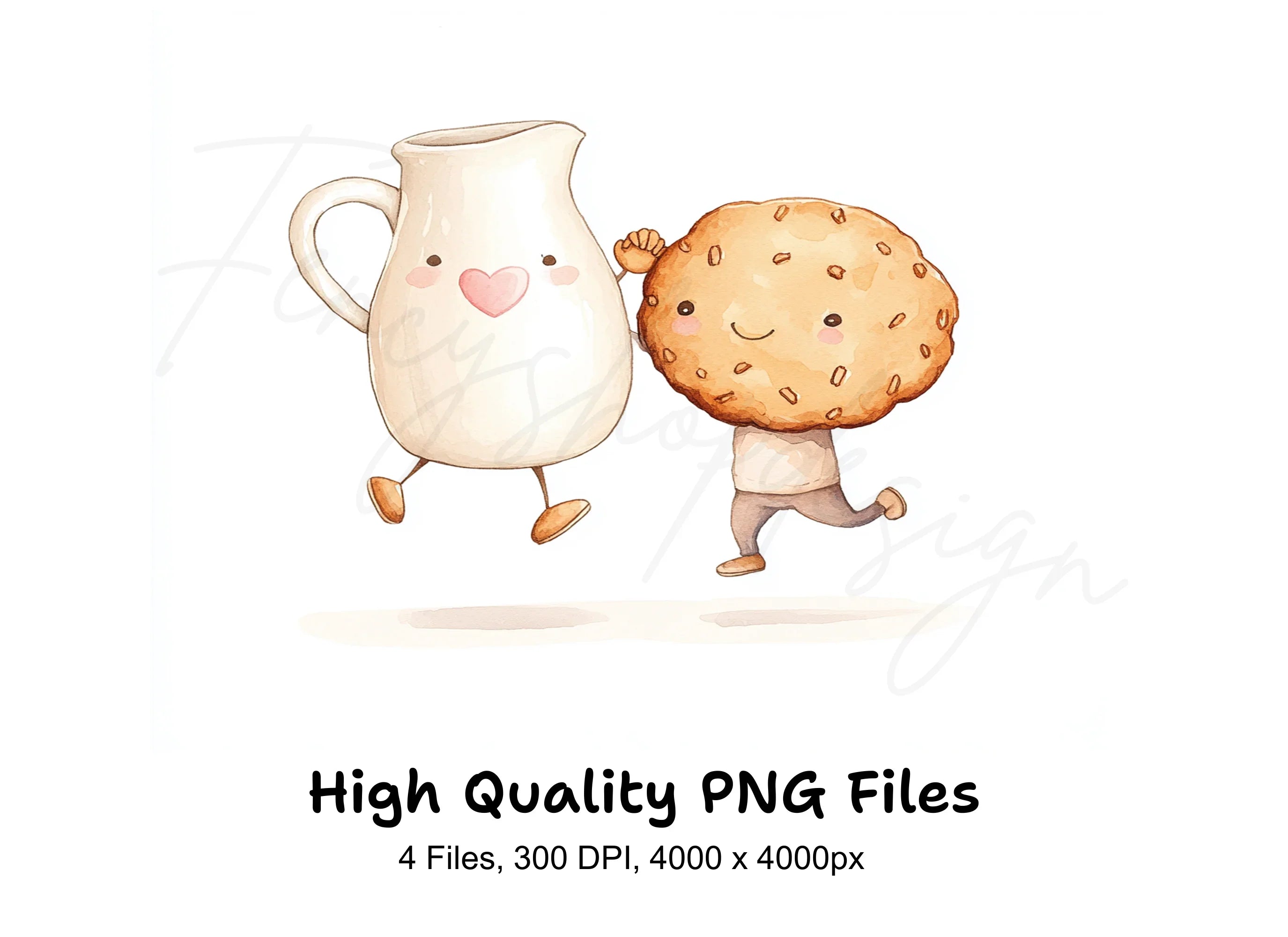 Playful Milk and Cookie Friends Clipart Bundle
