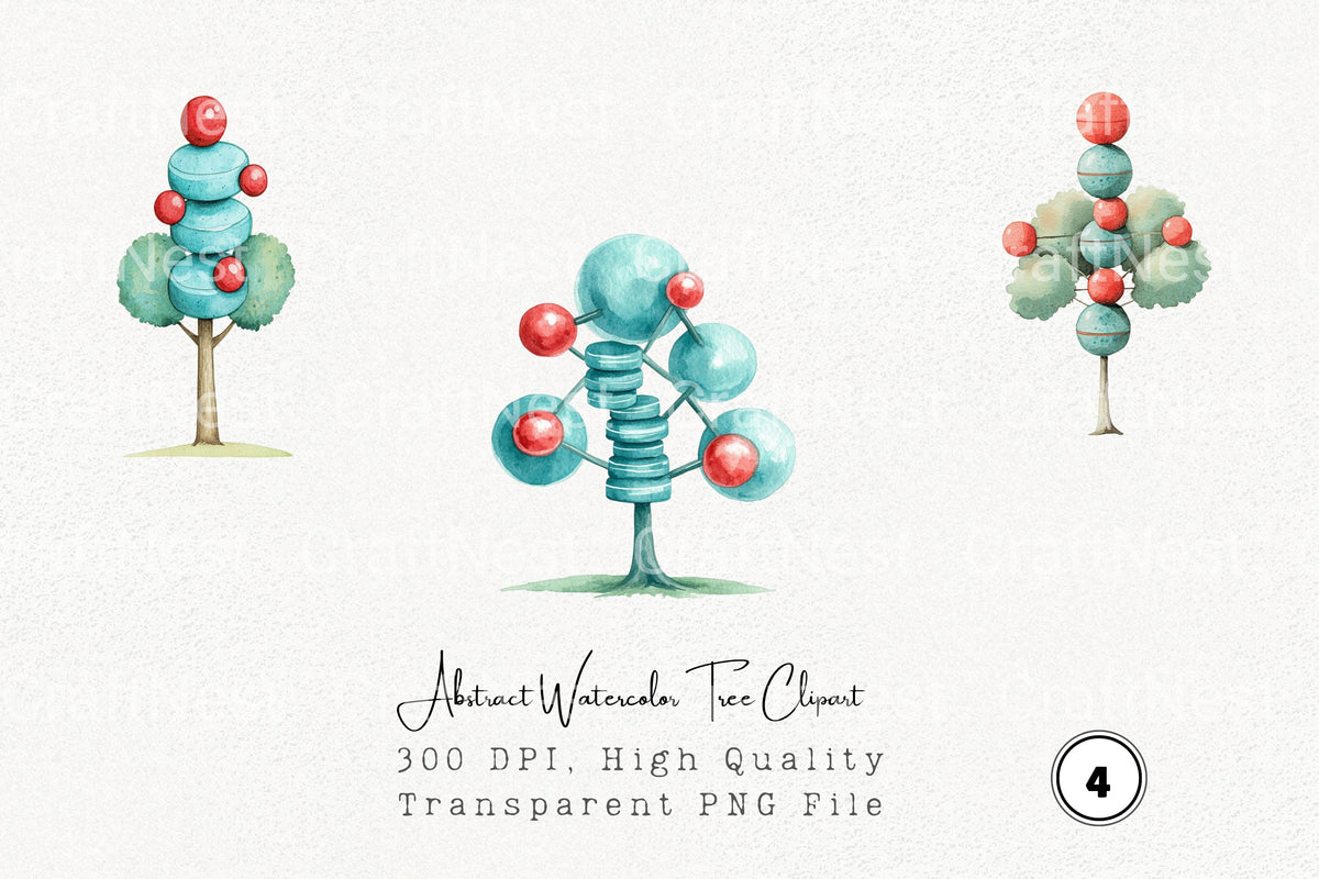 Abstract Tree Clipart Bundle