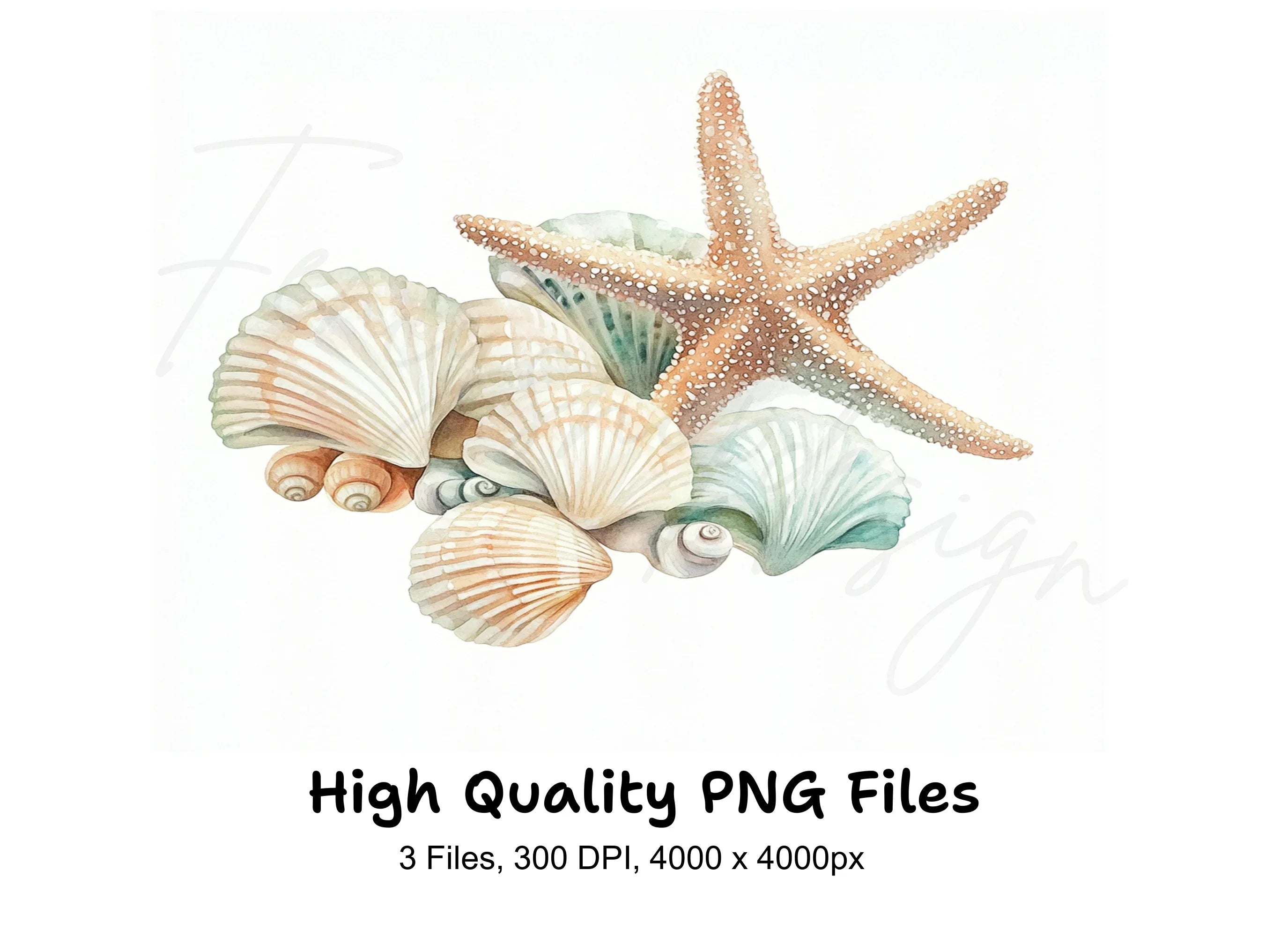 Starfish and Seashells Clipart Bundle