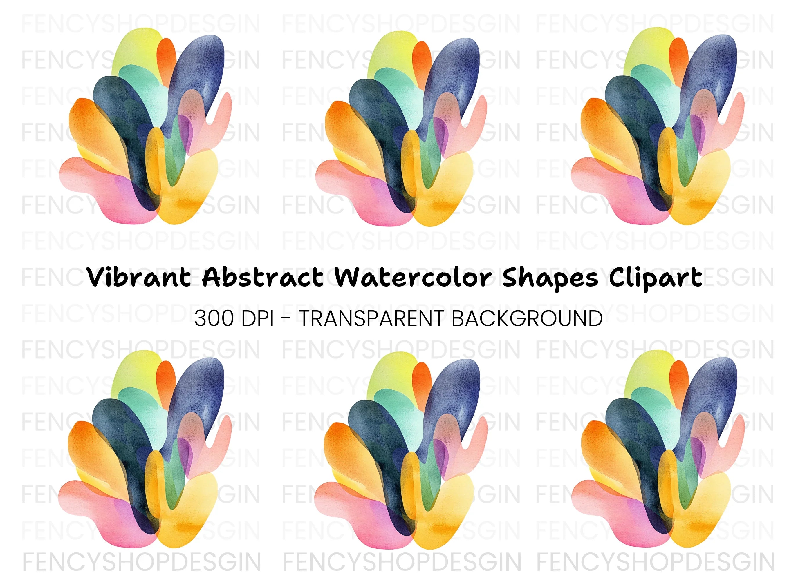 Colorful Abstract Blob Clipart Bundle