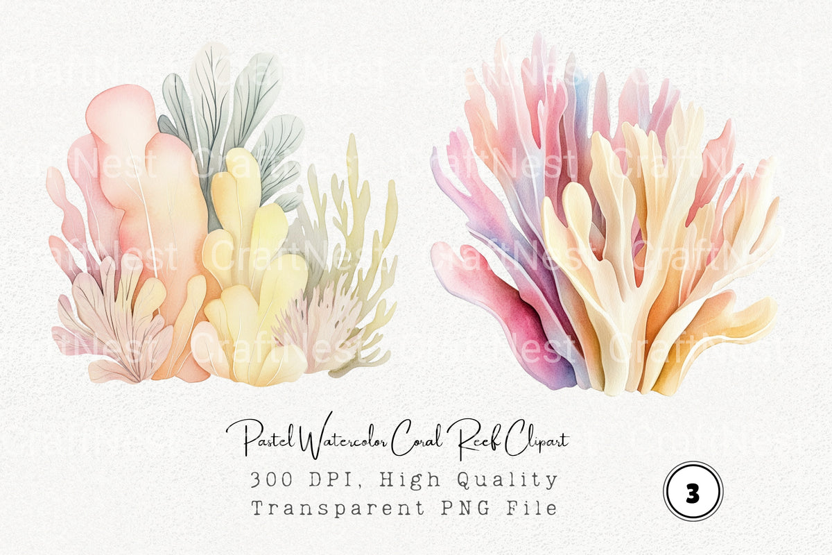Pastel Coral Reef Clipart Bundle
