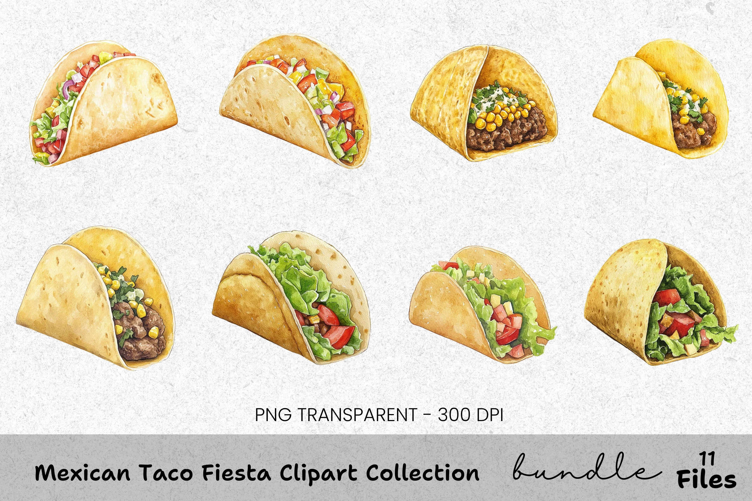 Mexican Taco Fiesta Clipart Bundle