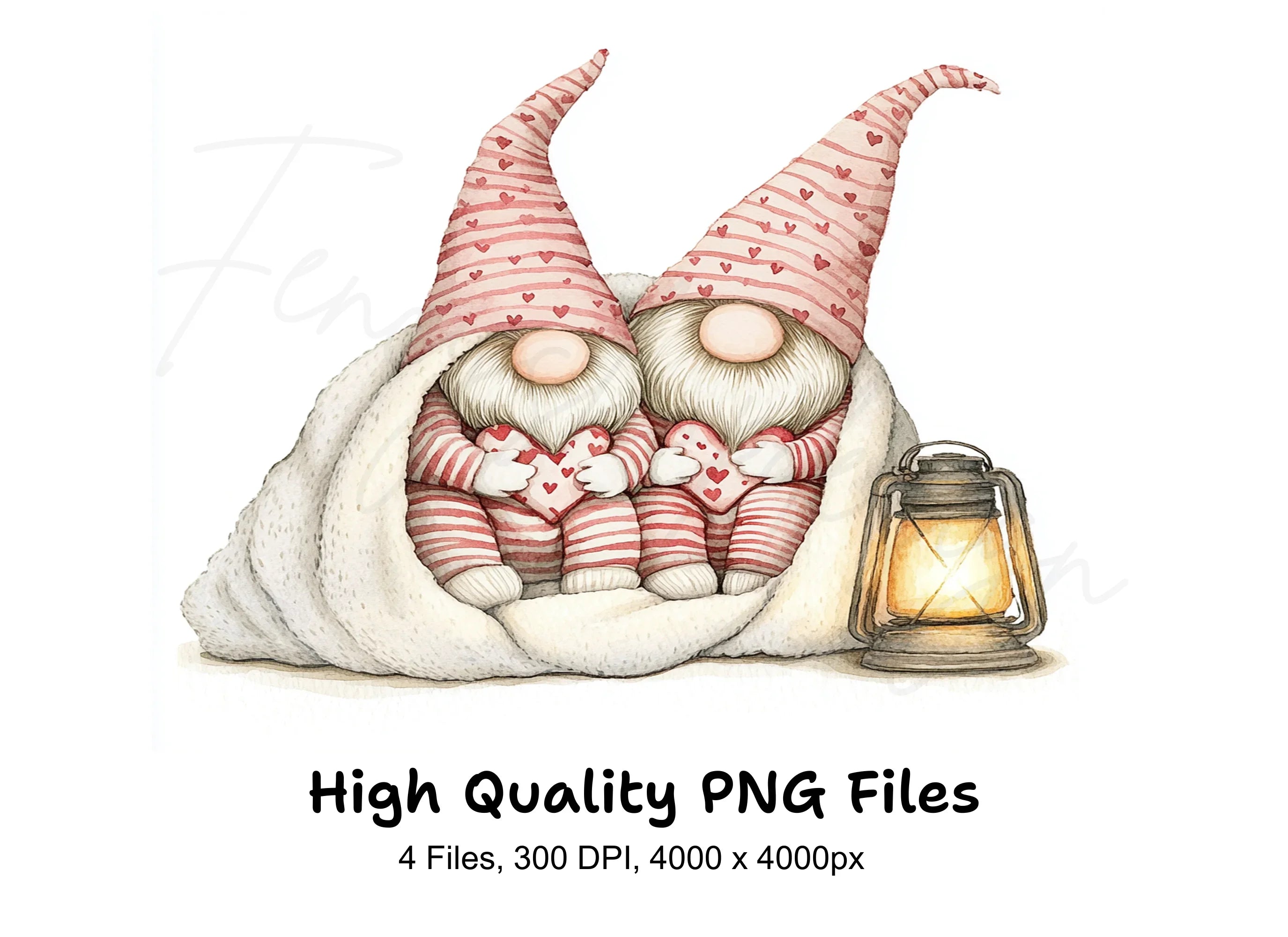 Cute Valentine Gnomes Clipart Bundle