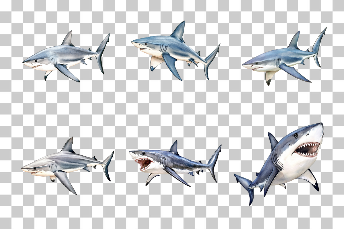 Shark Ocean Predator Clipart Bundle