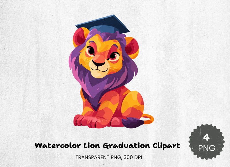 Lion Graduation Clipart Bundle - CraftNest - Digital Crafting and Art