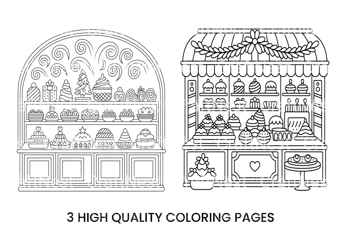 Festive Bakery Shop Coloring Books