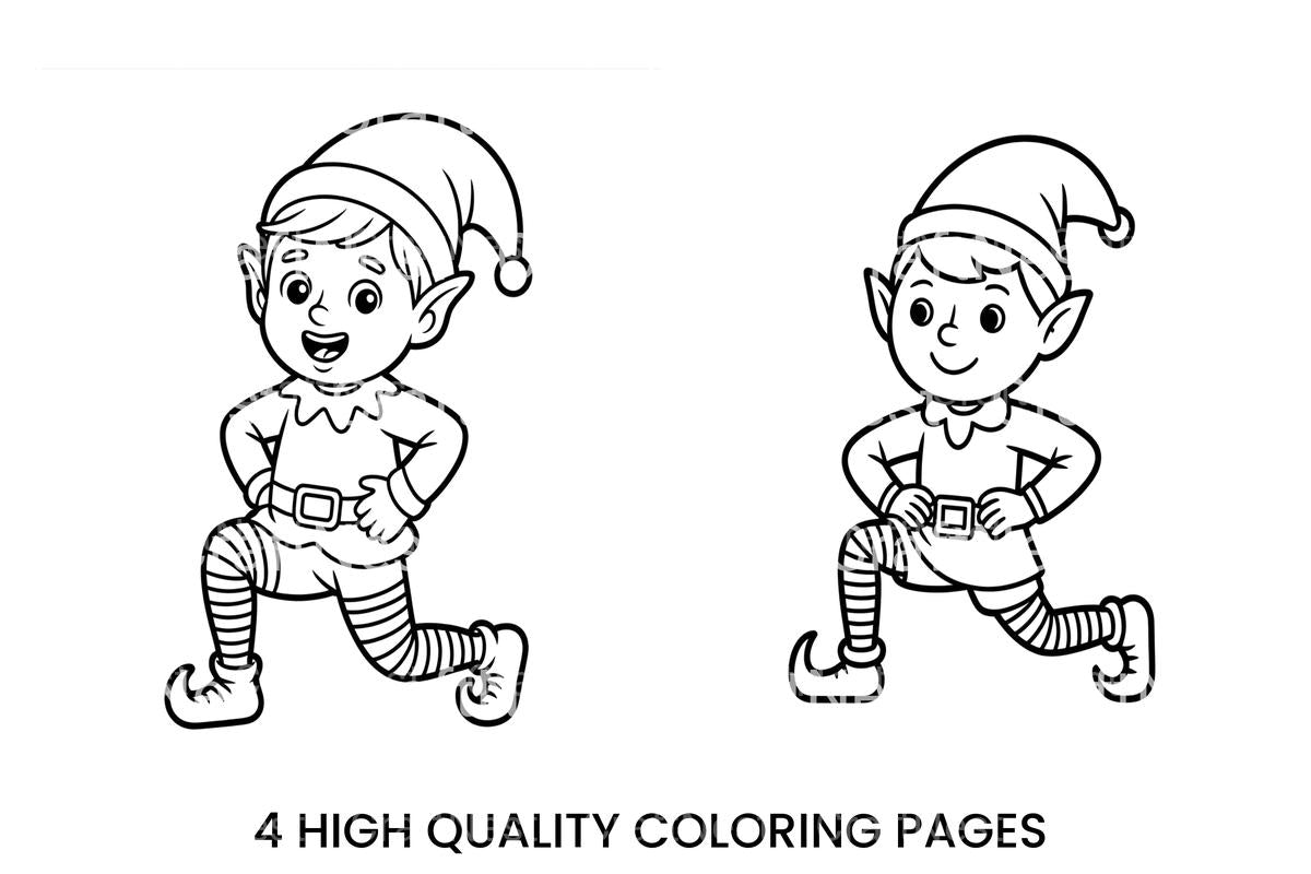 Playful Christmas Elf Coloring Books