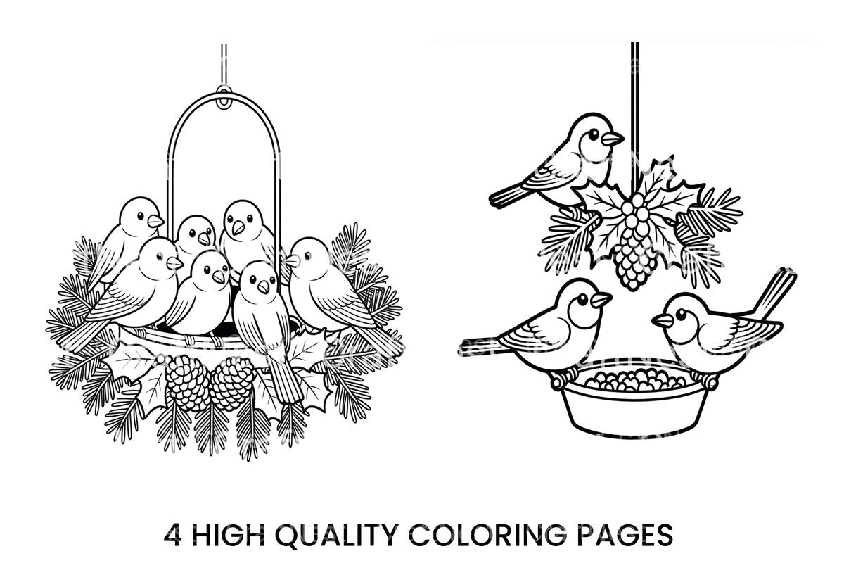 Winter Birds Feeder Coloring Books