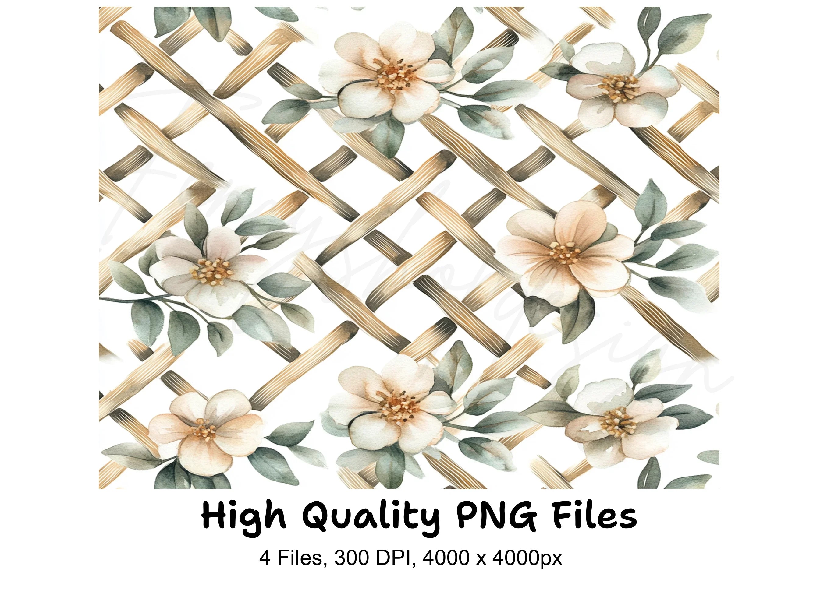 Floral Trellis Pattern Clipart Bundle