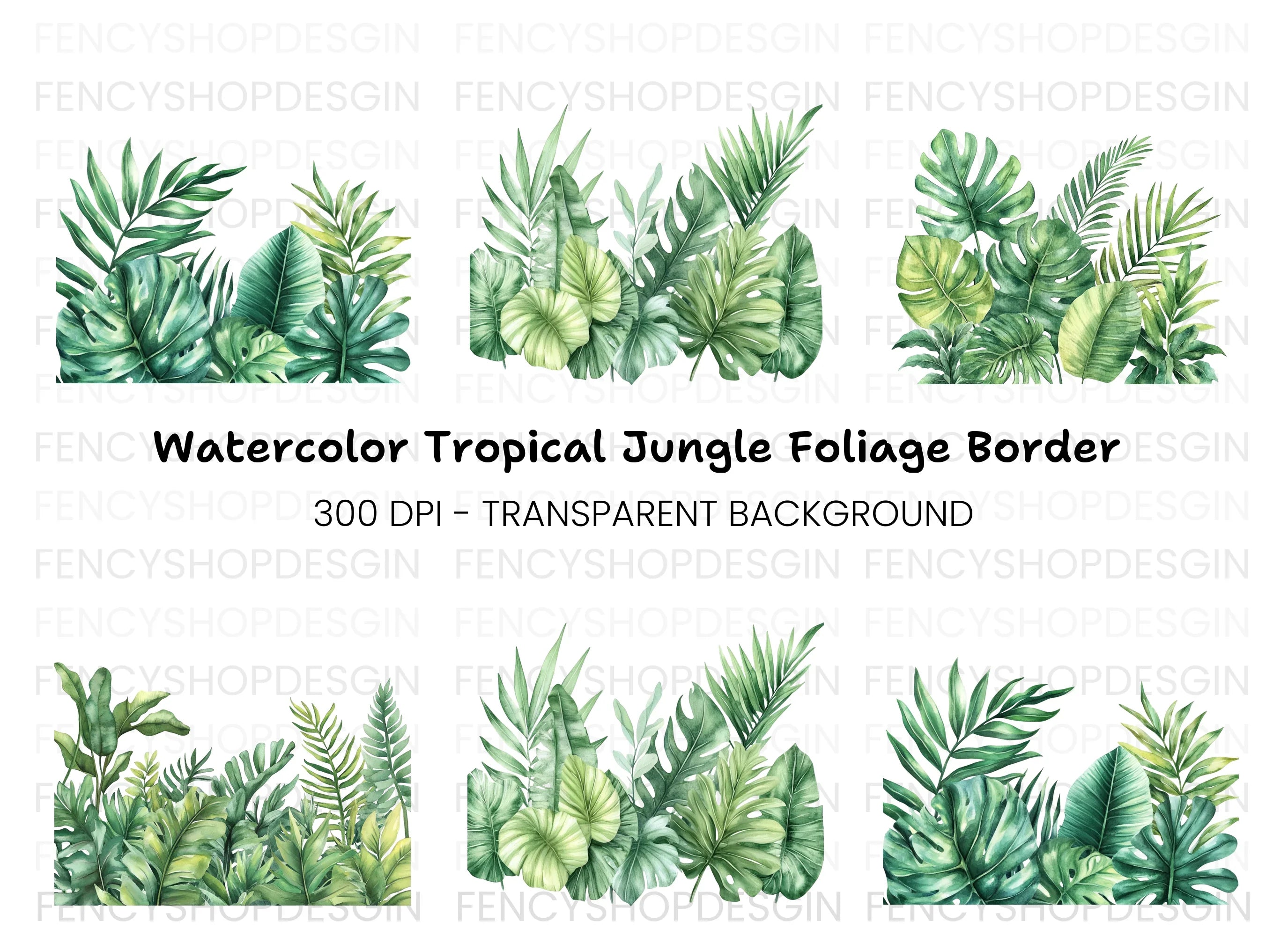 Jungle Border Clipart Bundle