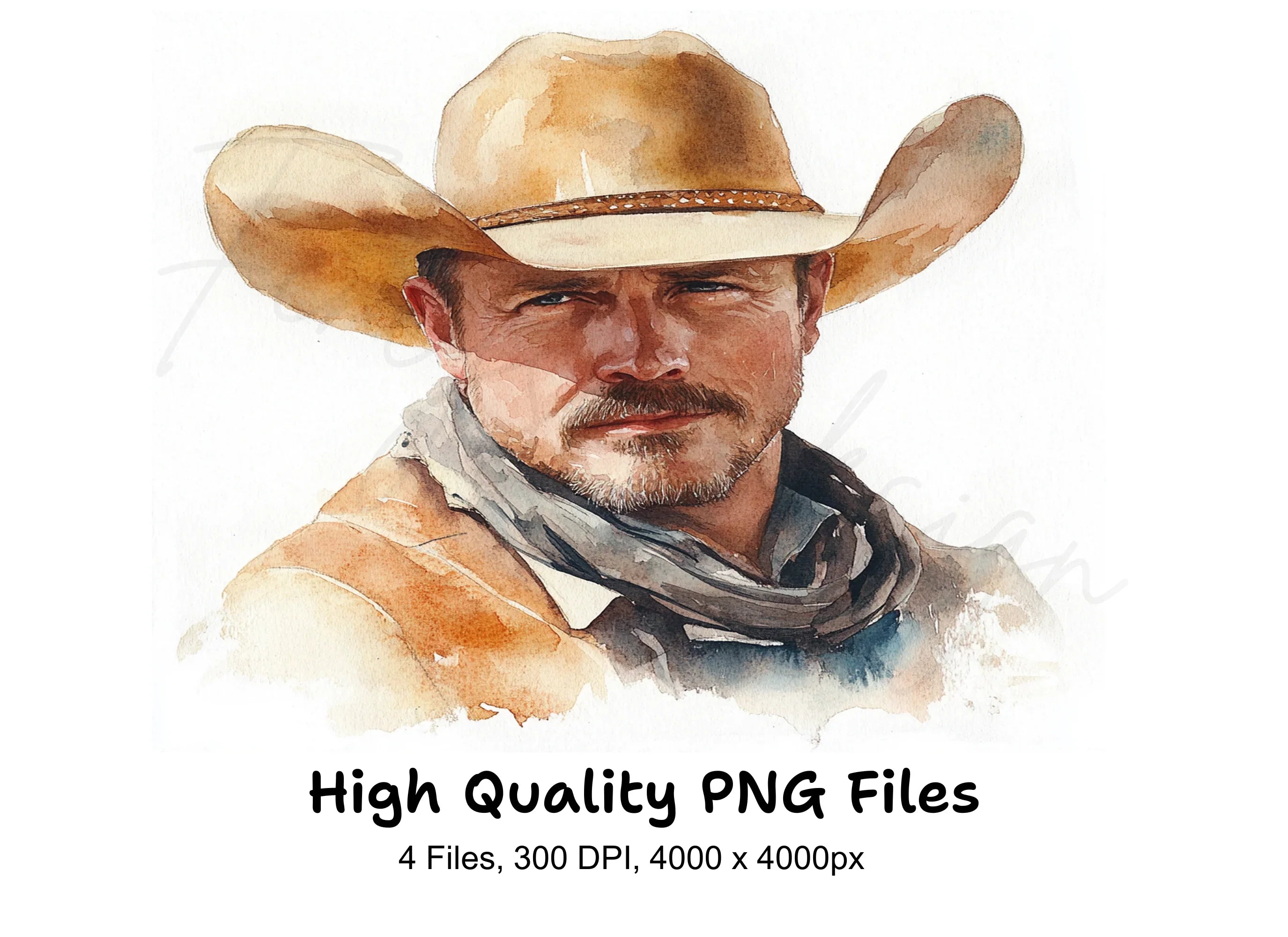 Cowboy Portraits Clipart Bundle