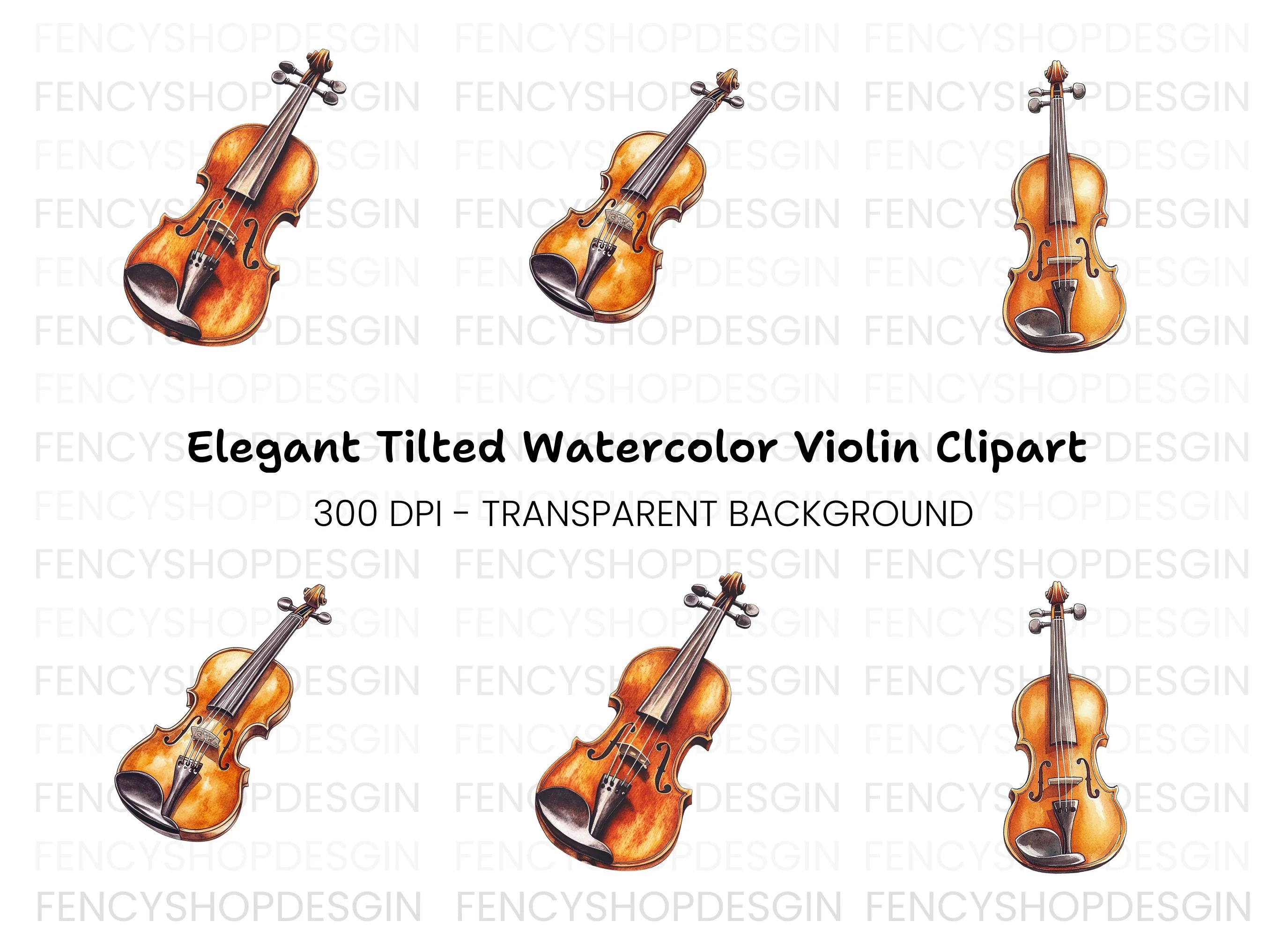 Elegant Violin Clipart Bundle