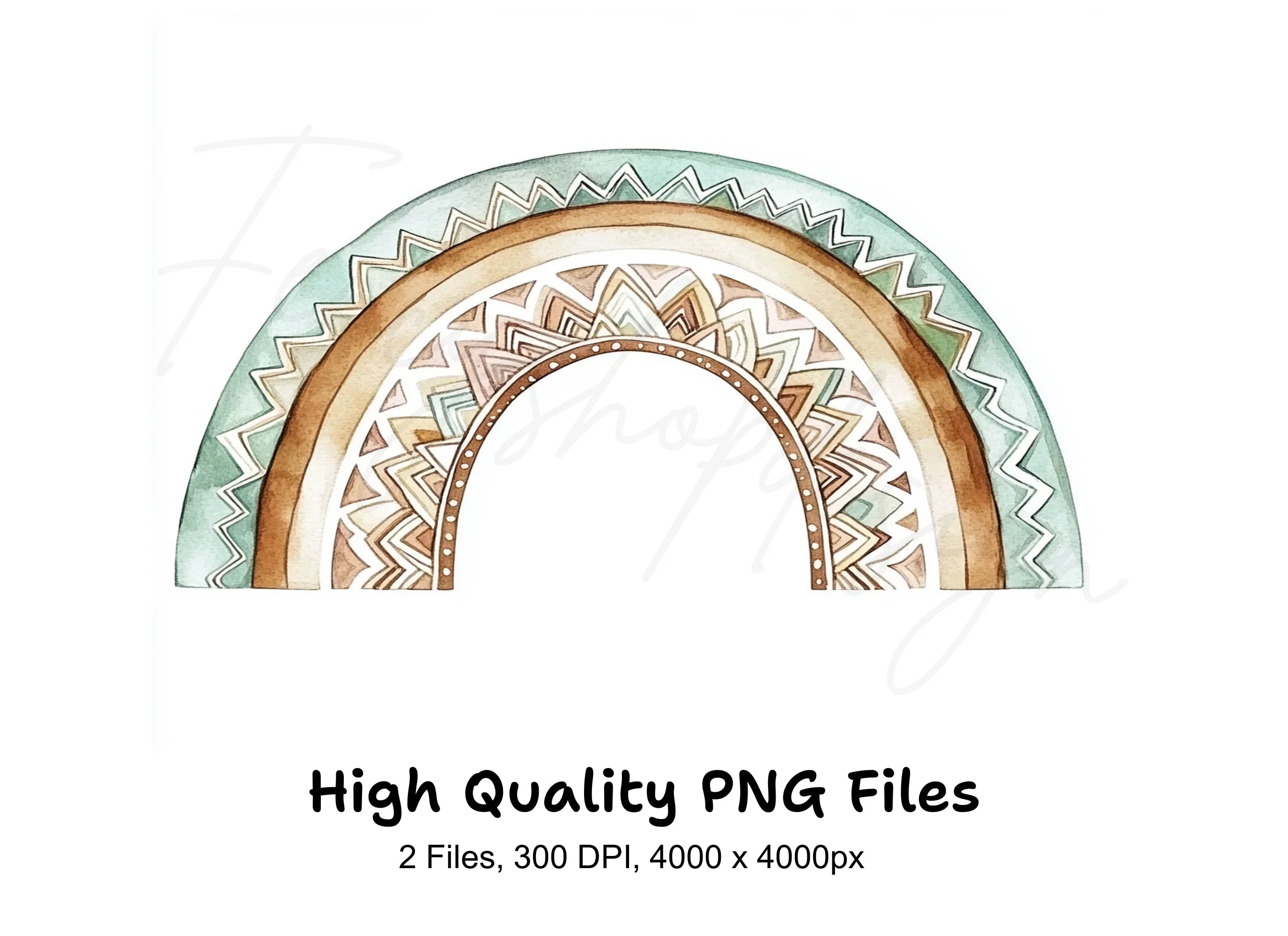 Boho Rainbow Clipart Bundle