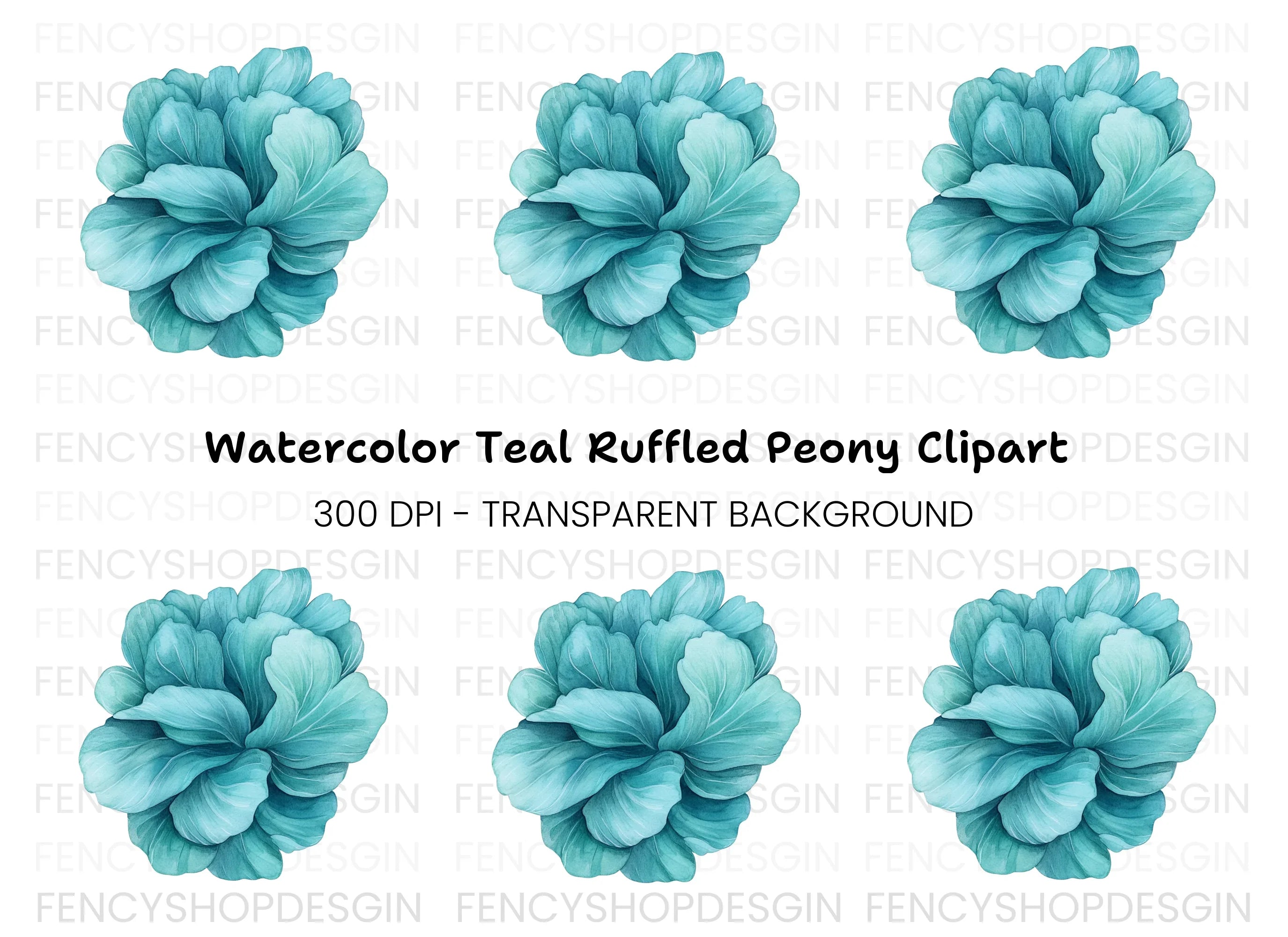 Lush Blue Flower Clipart Bundle