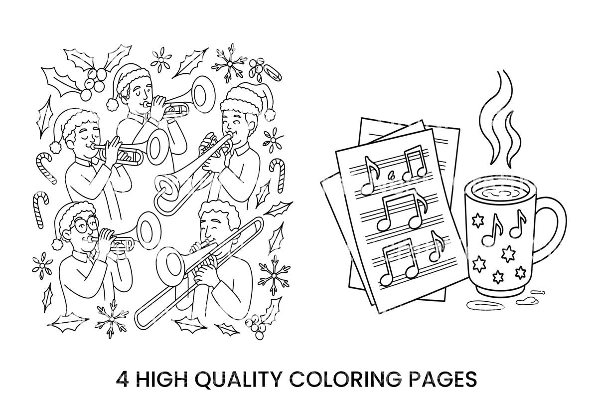 Hot Cocoa Music Notes Coloring Books