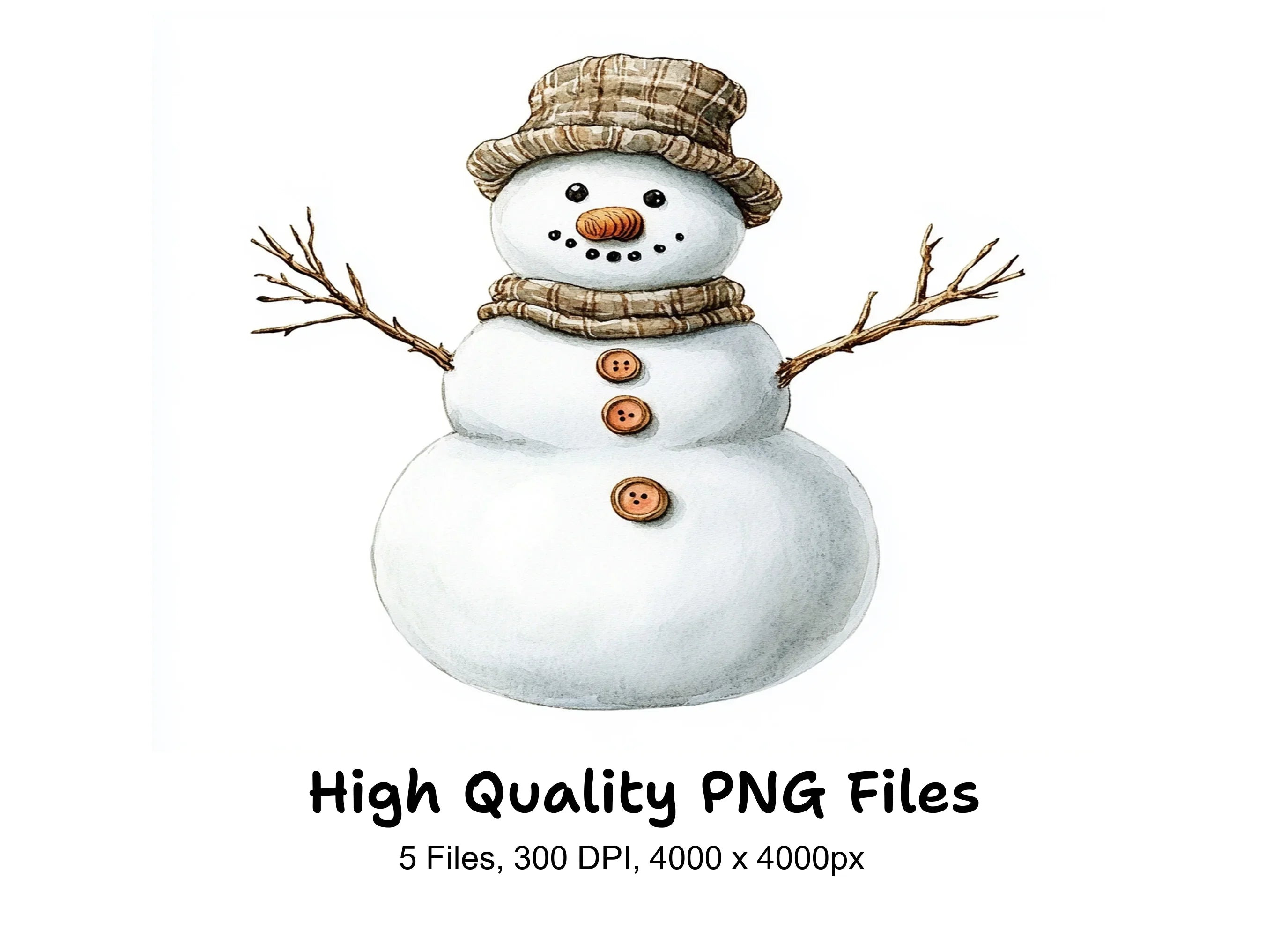Rustic Snowman Clipart Bundle