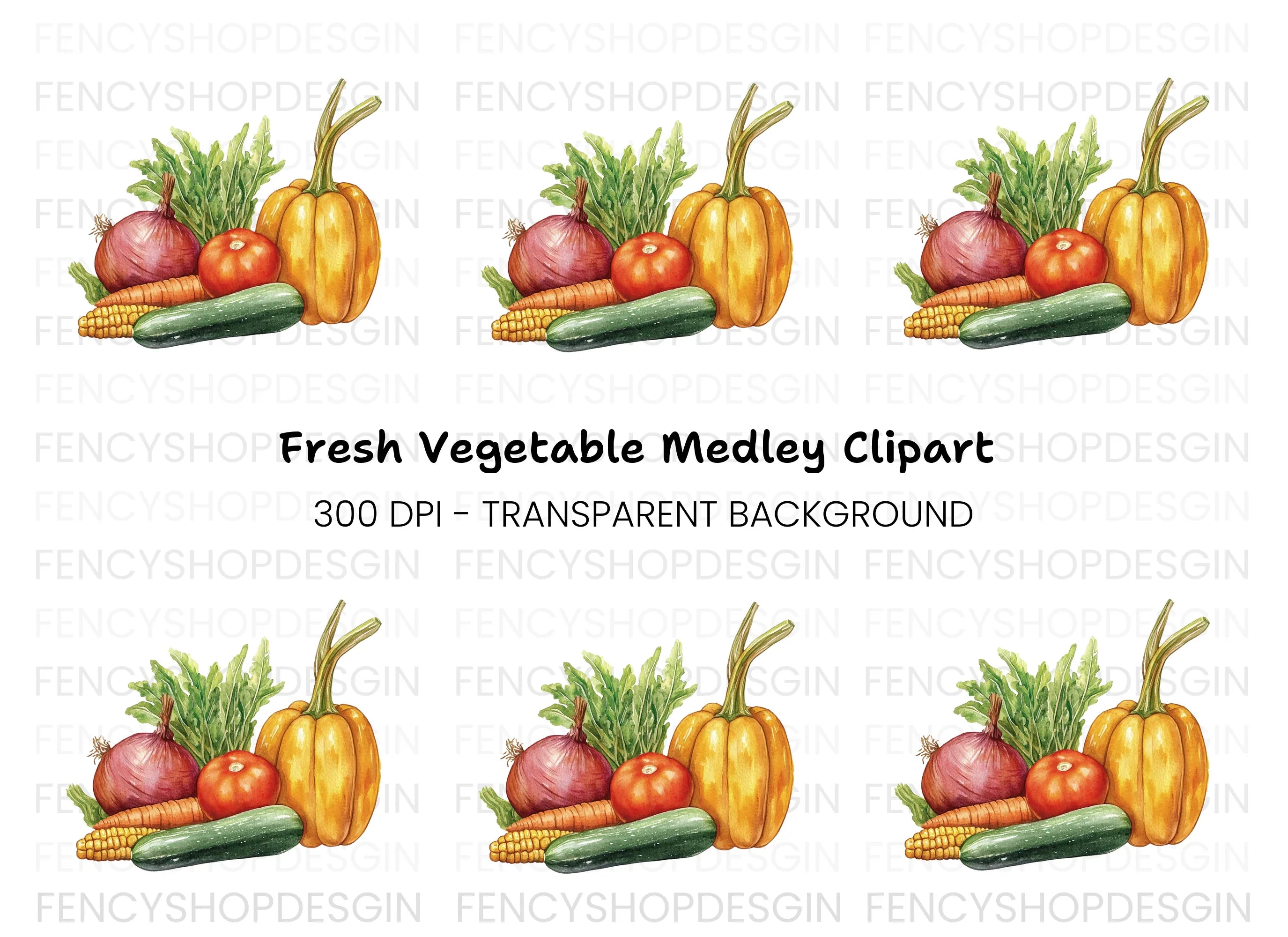 Fresh Vegetable Clipart Bundle