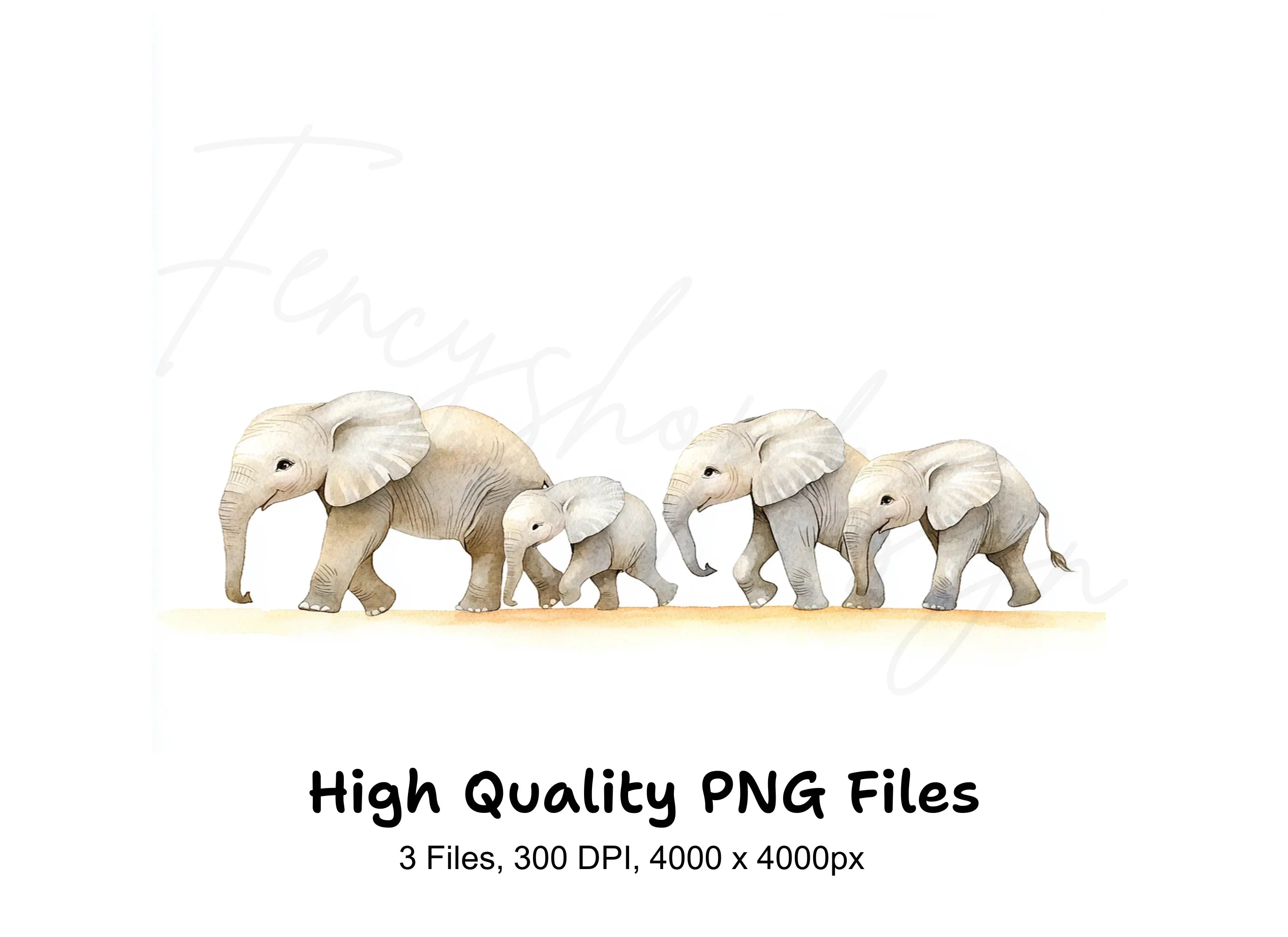 Elephant Family Clipart Bundle