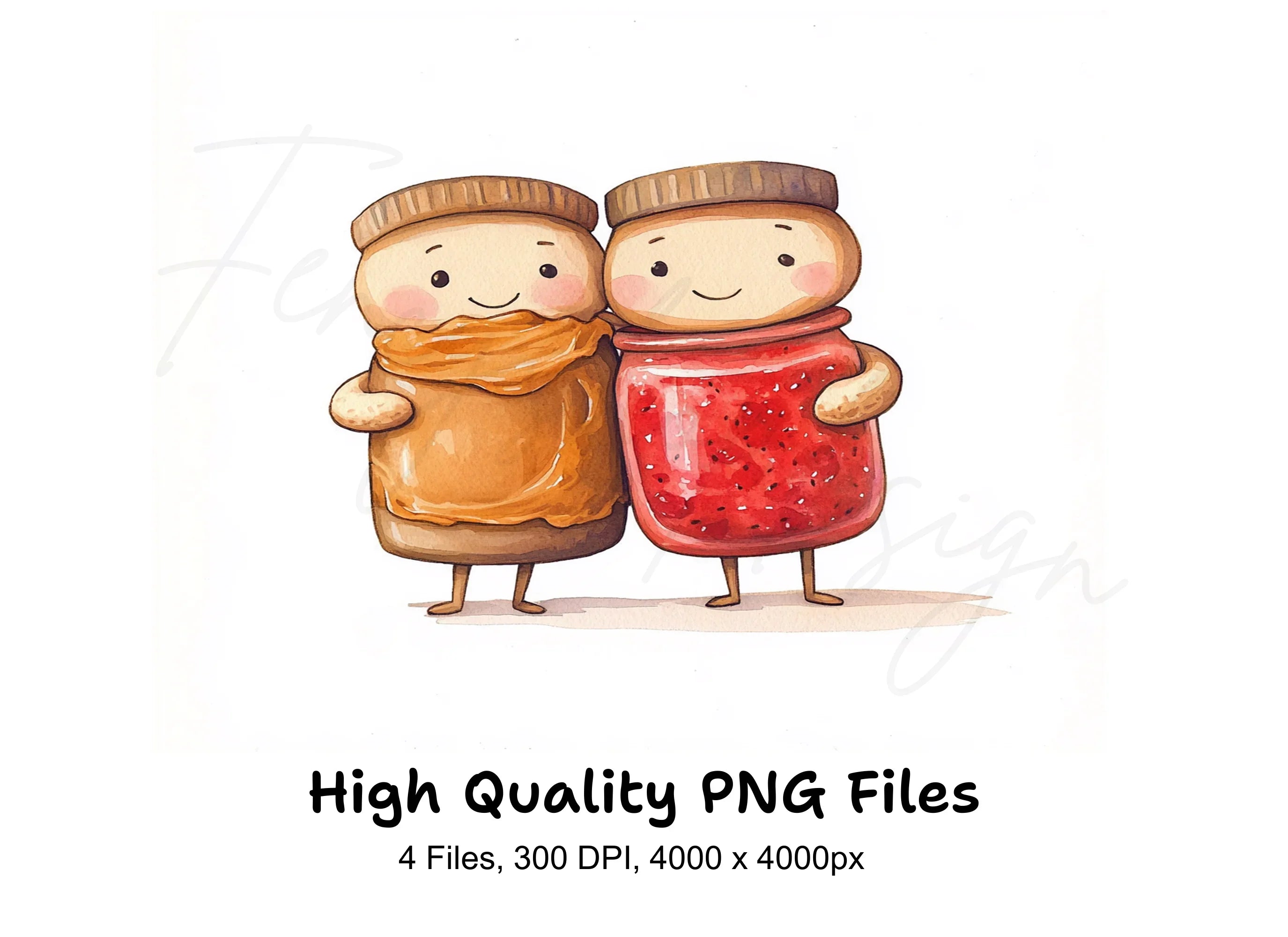 Cute Peanut Butter and Jelly Clipart Bundle
