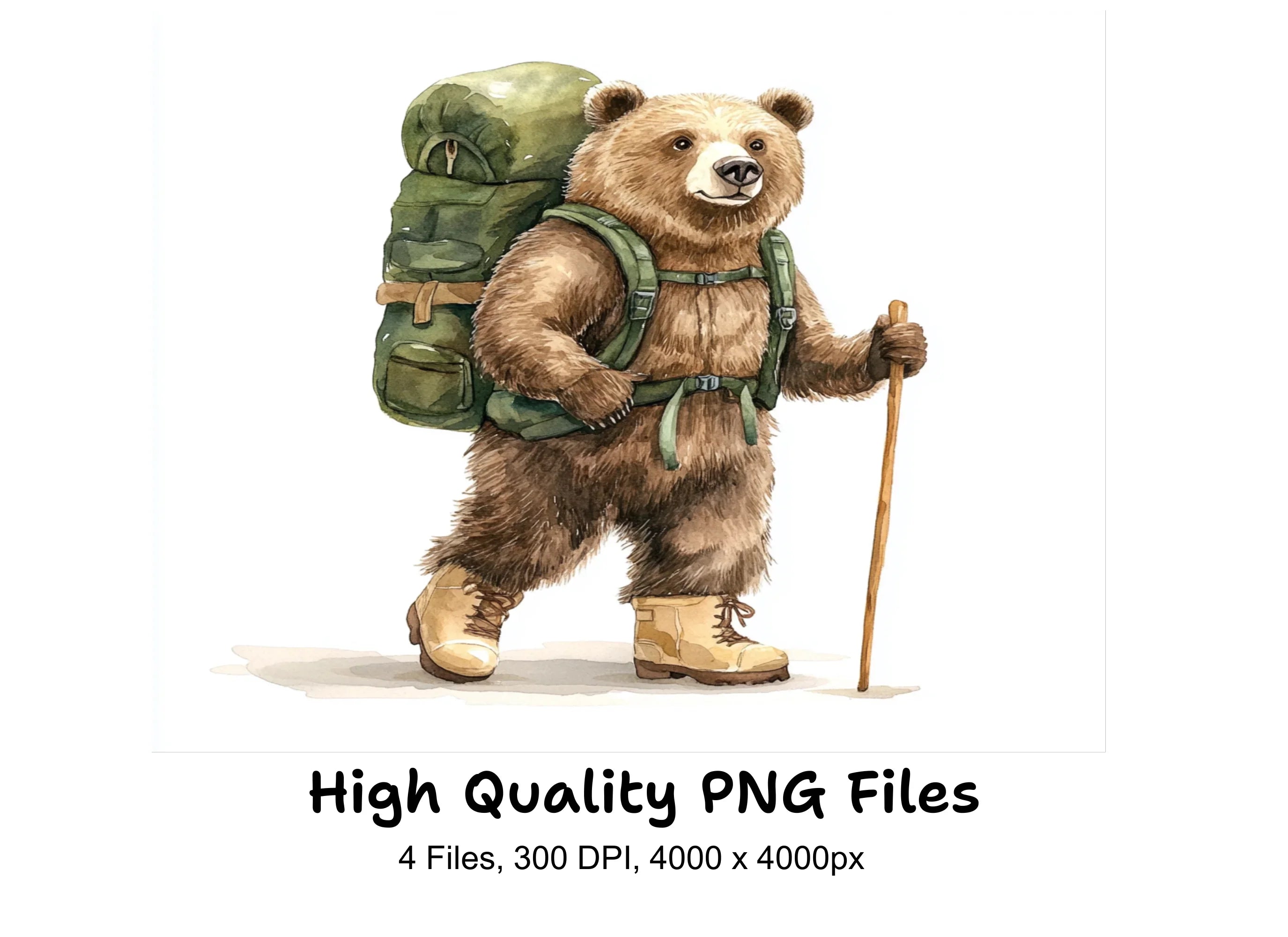 Bear Hiking Adventure Clipart Bundle