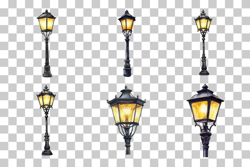 Victorian Street Lamp Clipart Bundle - CraftNest - Digital Crafting and Art