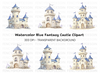 Blue Fantasy Castle Clipart Bundle