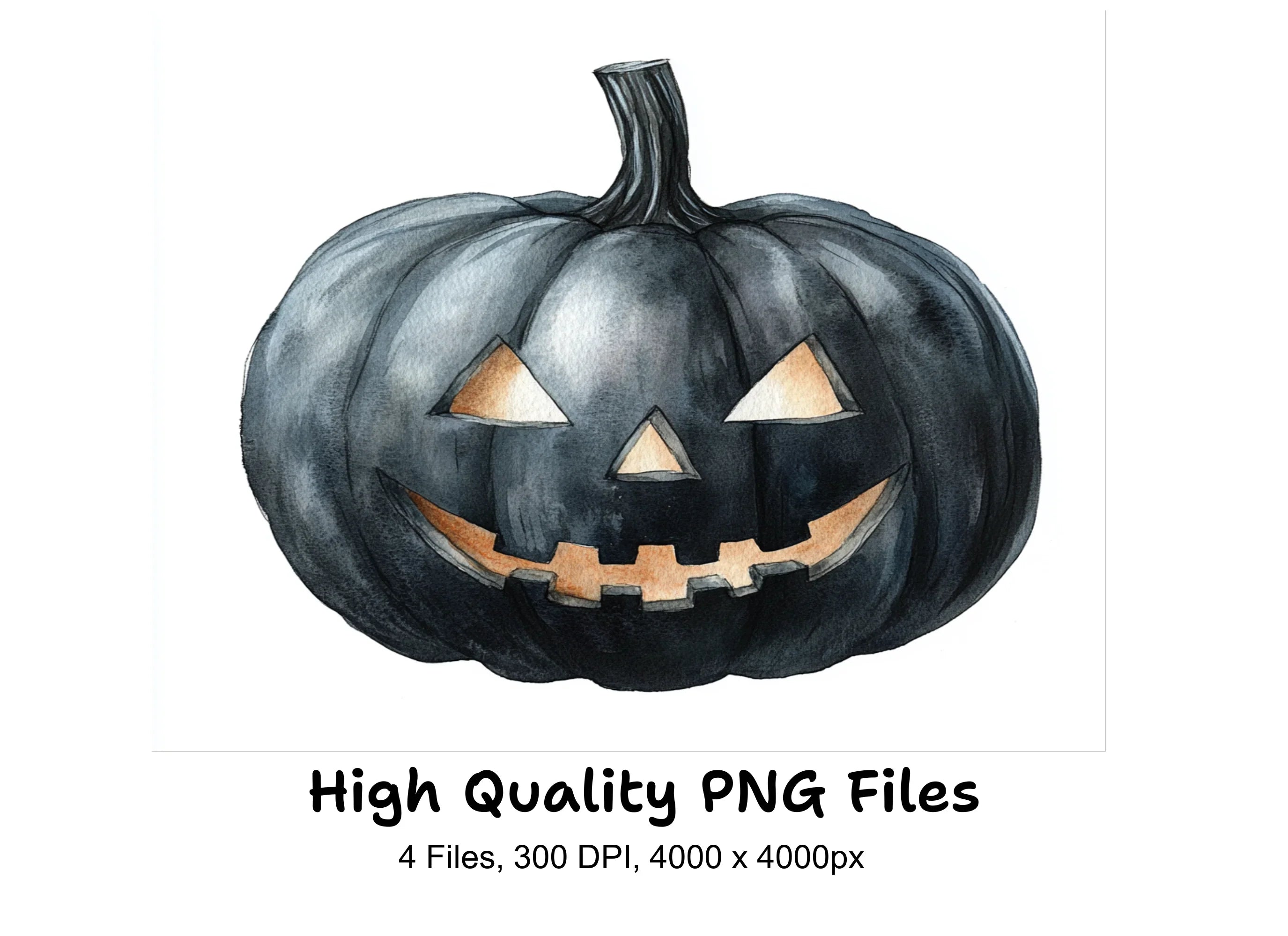 Jack Lantern Black Pumpkins Clipart Bundle