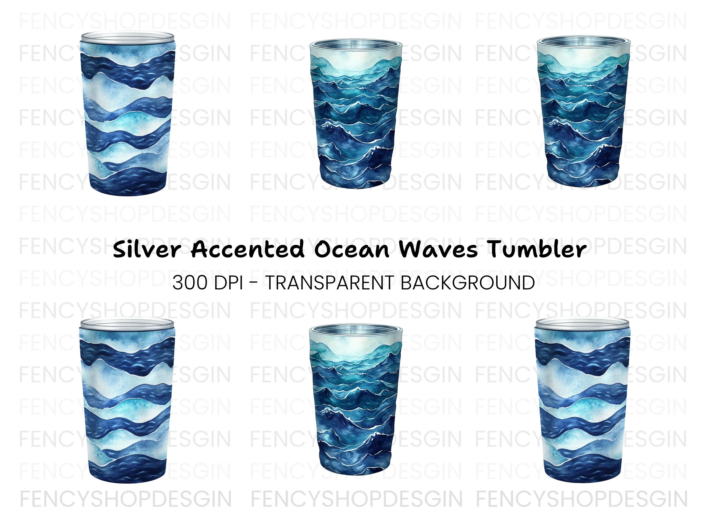 Ocean Wave Tumbler Clipart Bundle