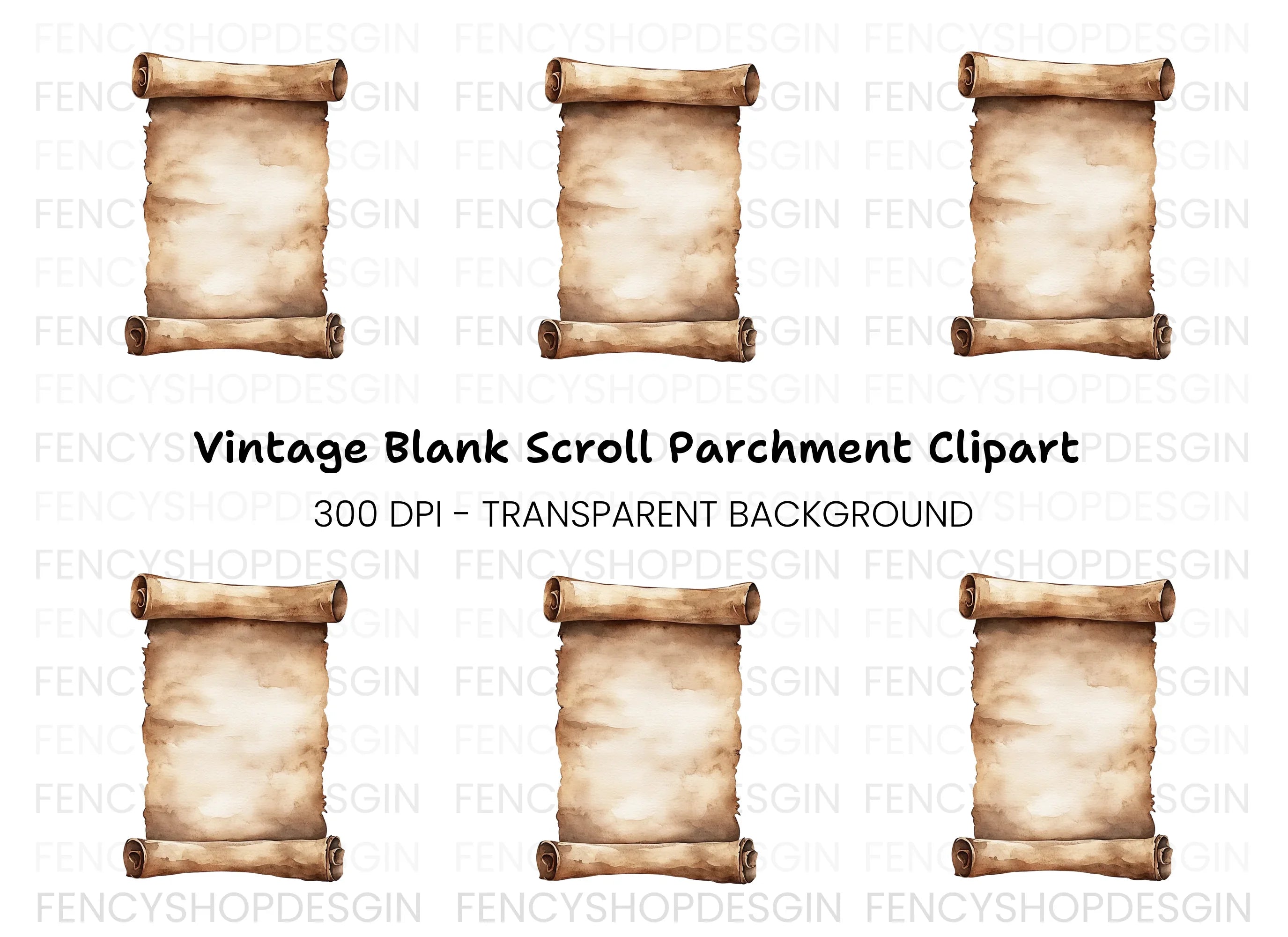 Vintage Old Scroll Clipart Bundle