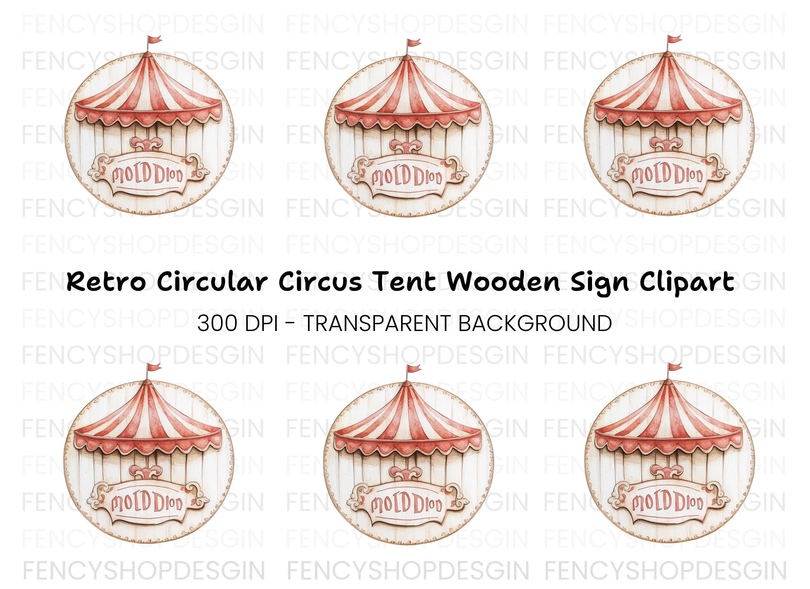 Vintage Circus Tent Clipart Bundle