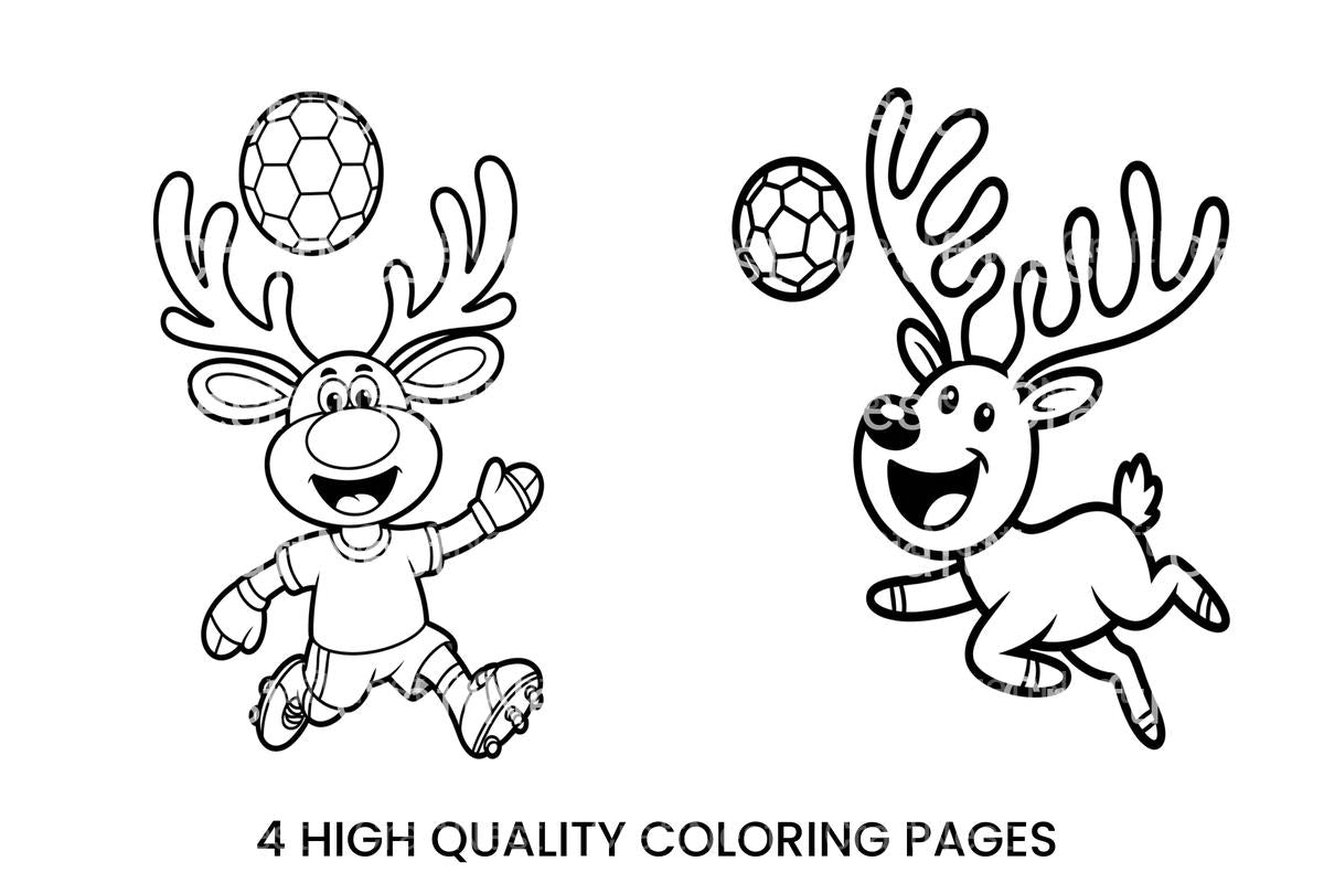 Reindeer Soccer Fun Coloring Books