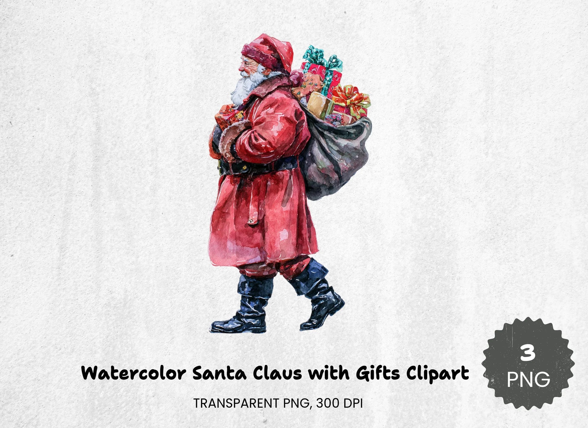 Santa Claus with Gifts Clipart Bundle - CraftNest - Digital Crafting and Art