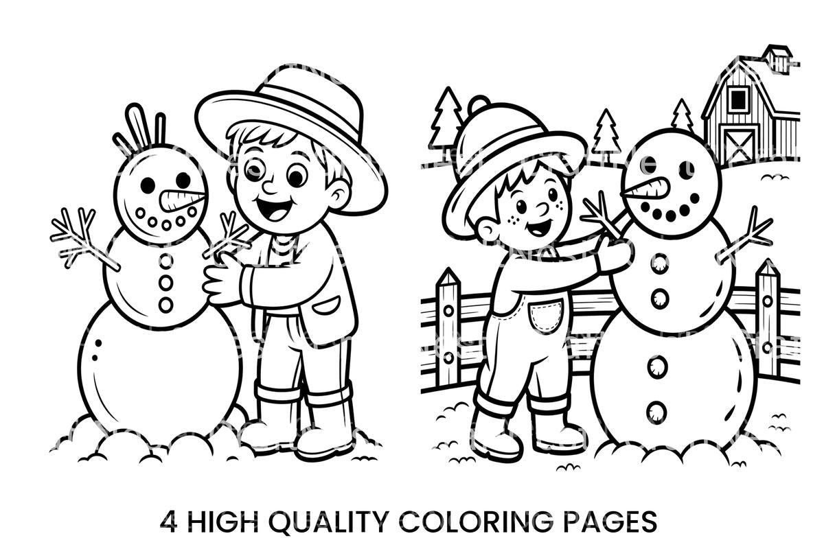 Snowman Building Winter Coloring Books