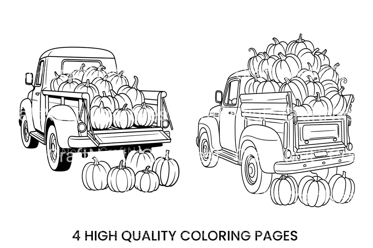 Autumn Pumpkin Patch Truck Coloring Books
