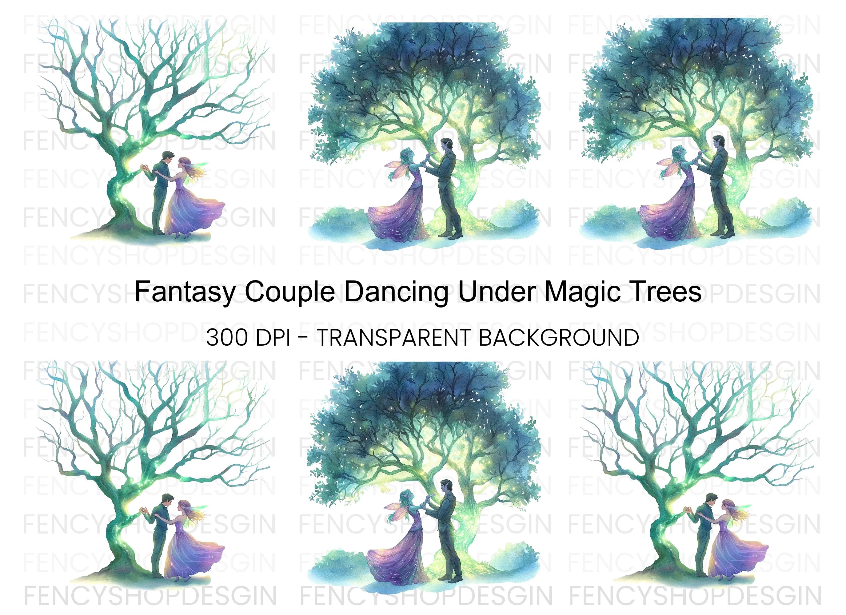 Enchanted Forest Fairy Dance Clipart Bundle