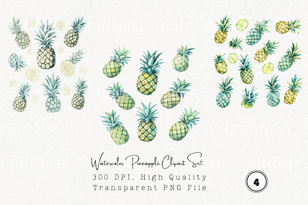 Pineapple Clipart Bundle