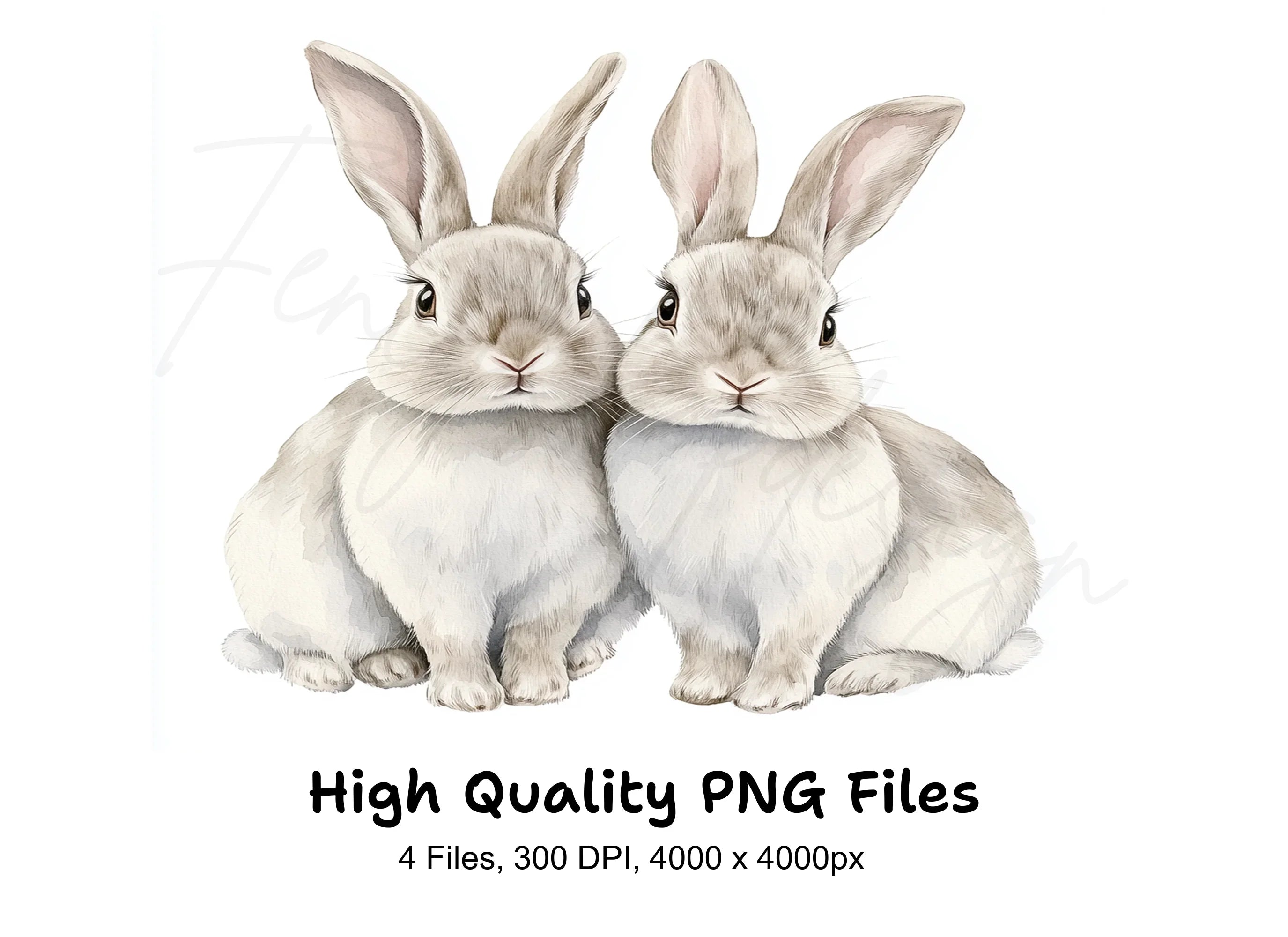 Cute Bunny Couples Clipart Bundle