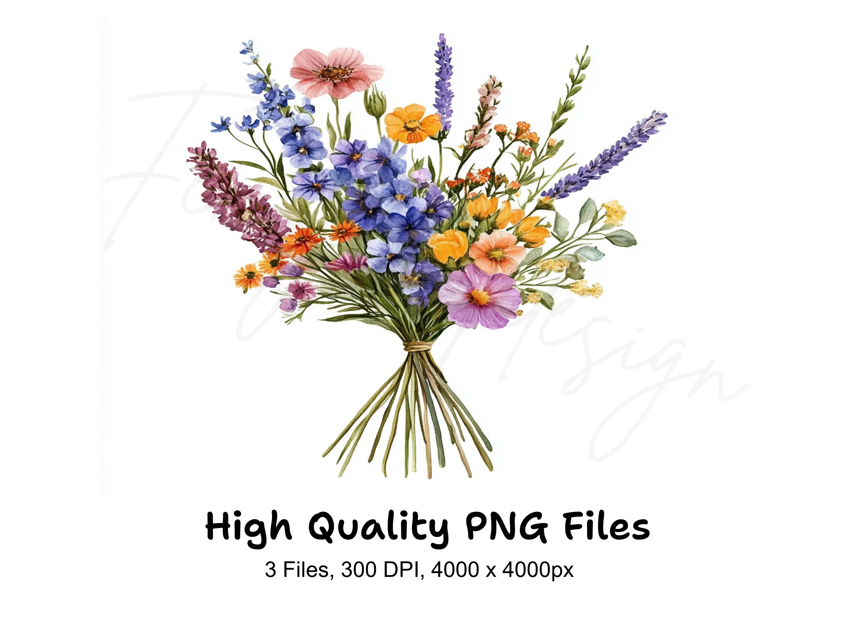 Wildflower Bouquets Clipart Bundle