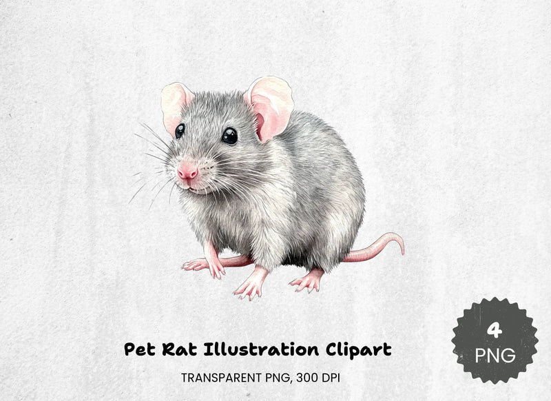Pet Rat Illustration Clipart Bundle - CraftNest - Digital Crafting and Art