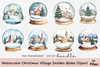 Christmas Village Globe Clipart Bundle
