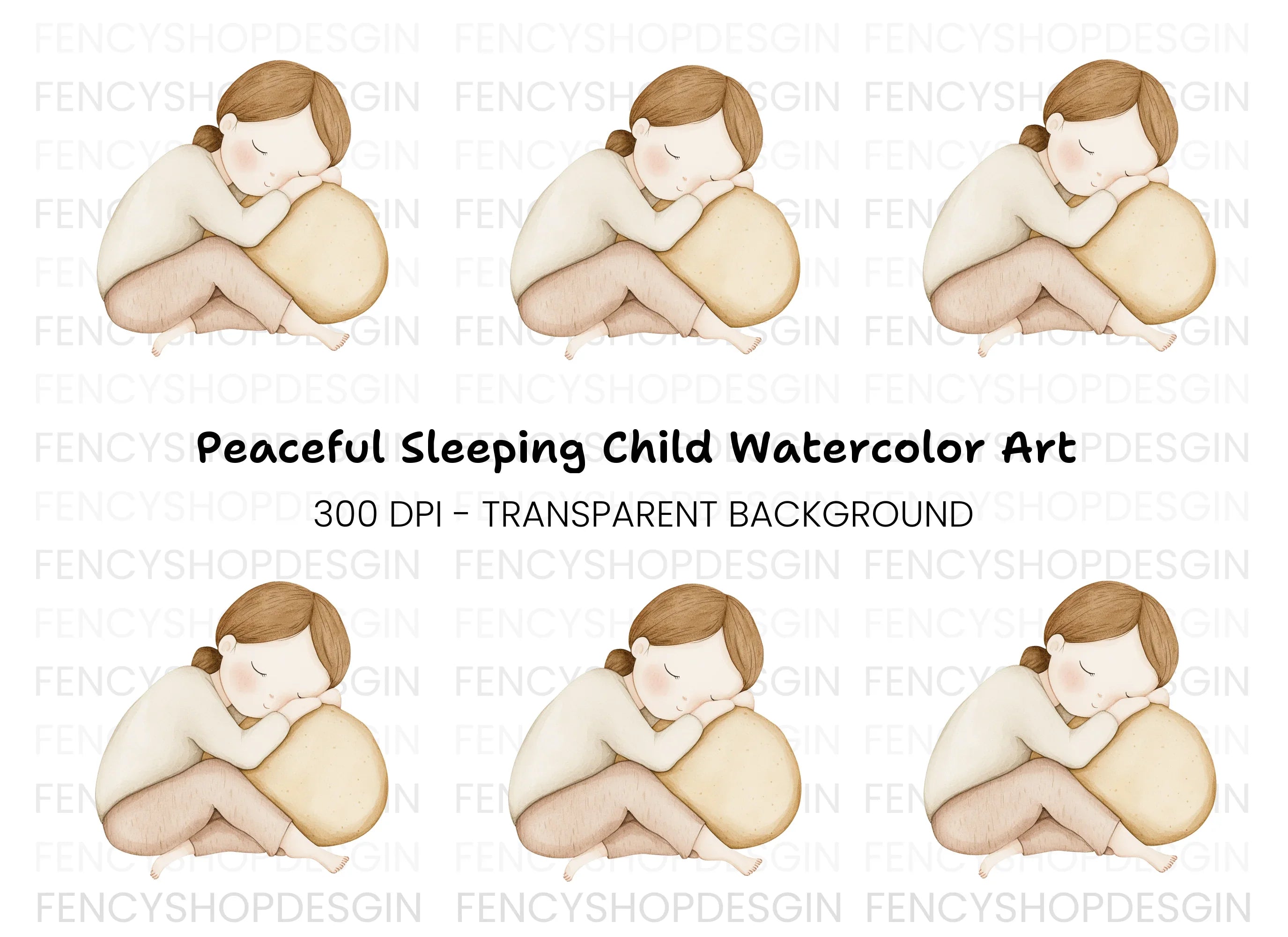Cozy Sleeping Girl Clipart Bundle