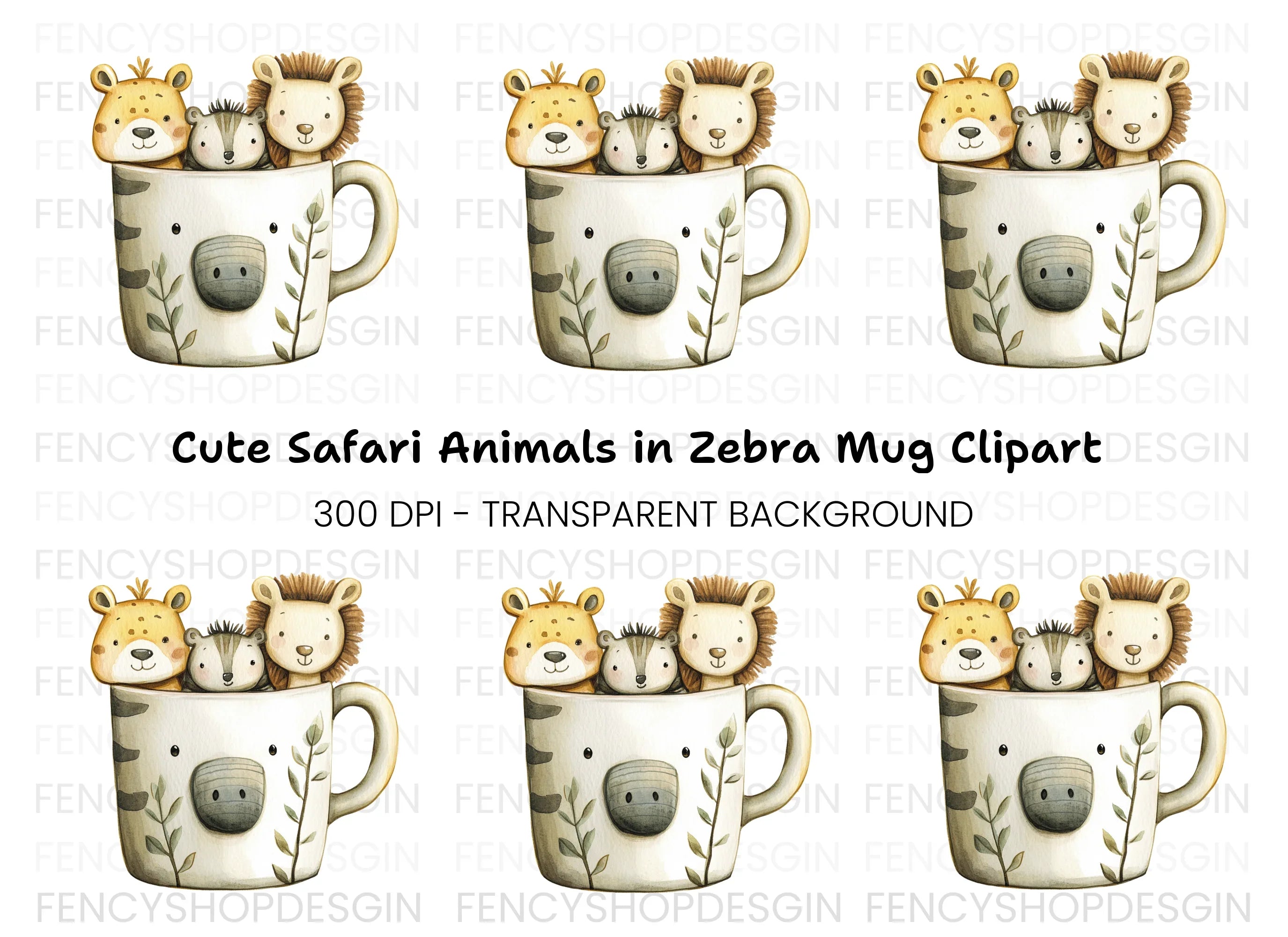 Adorable Safari Friends Clipart Bundle